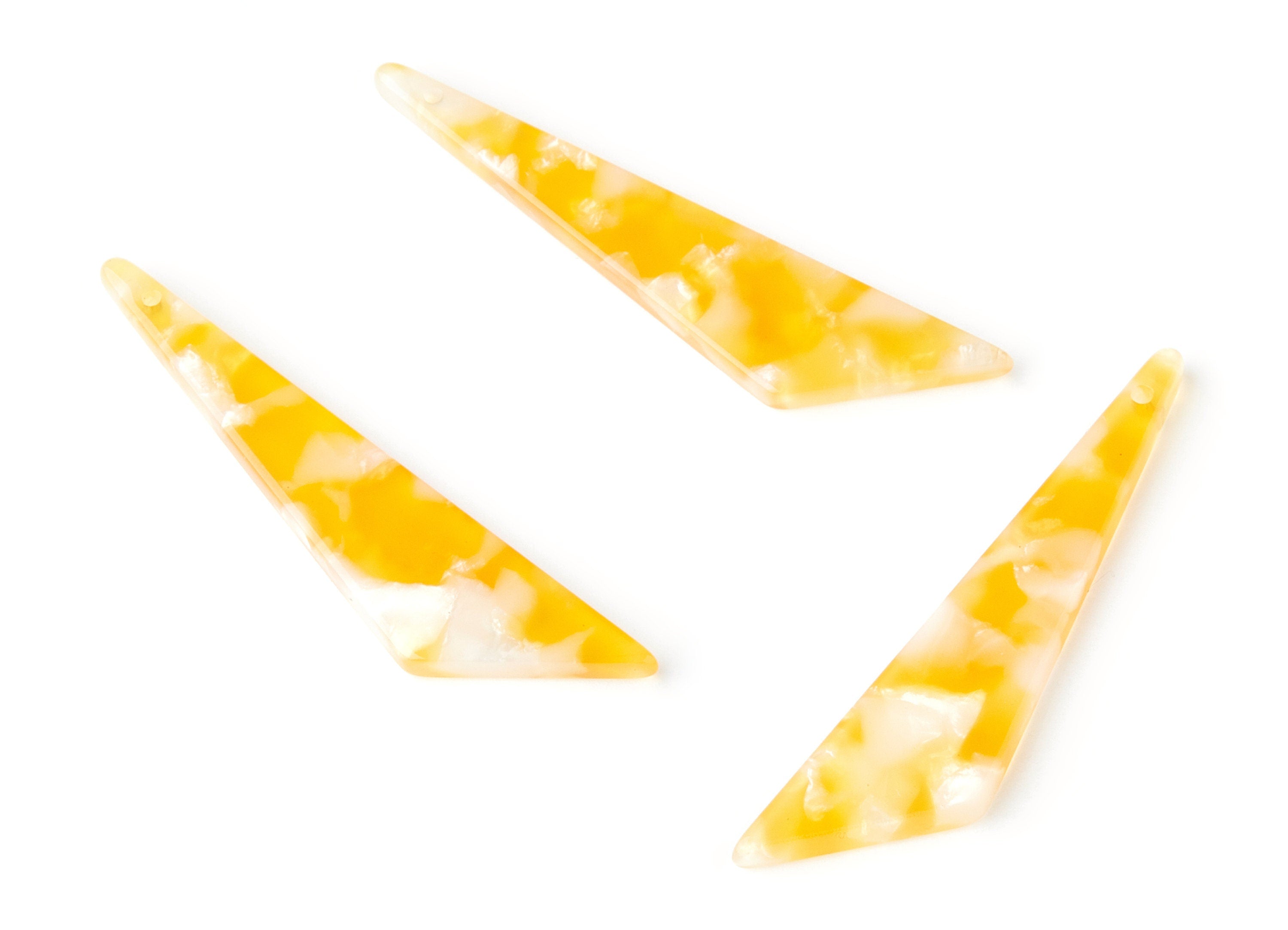Acetate Triangle Earring Charms - Triangle Pendant - Earring Findings - Jewelry Supplies - Color Code: A43 - 51.44x11.42x2.81mm - AC1352G - DOMEDBAZAAR