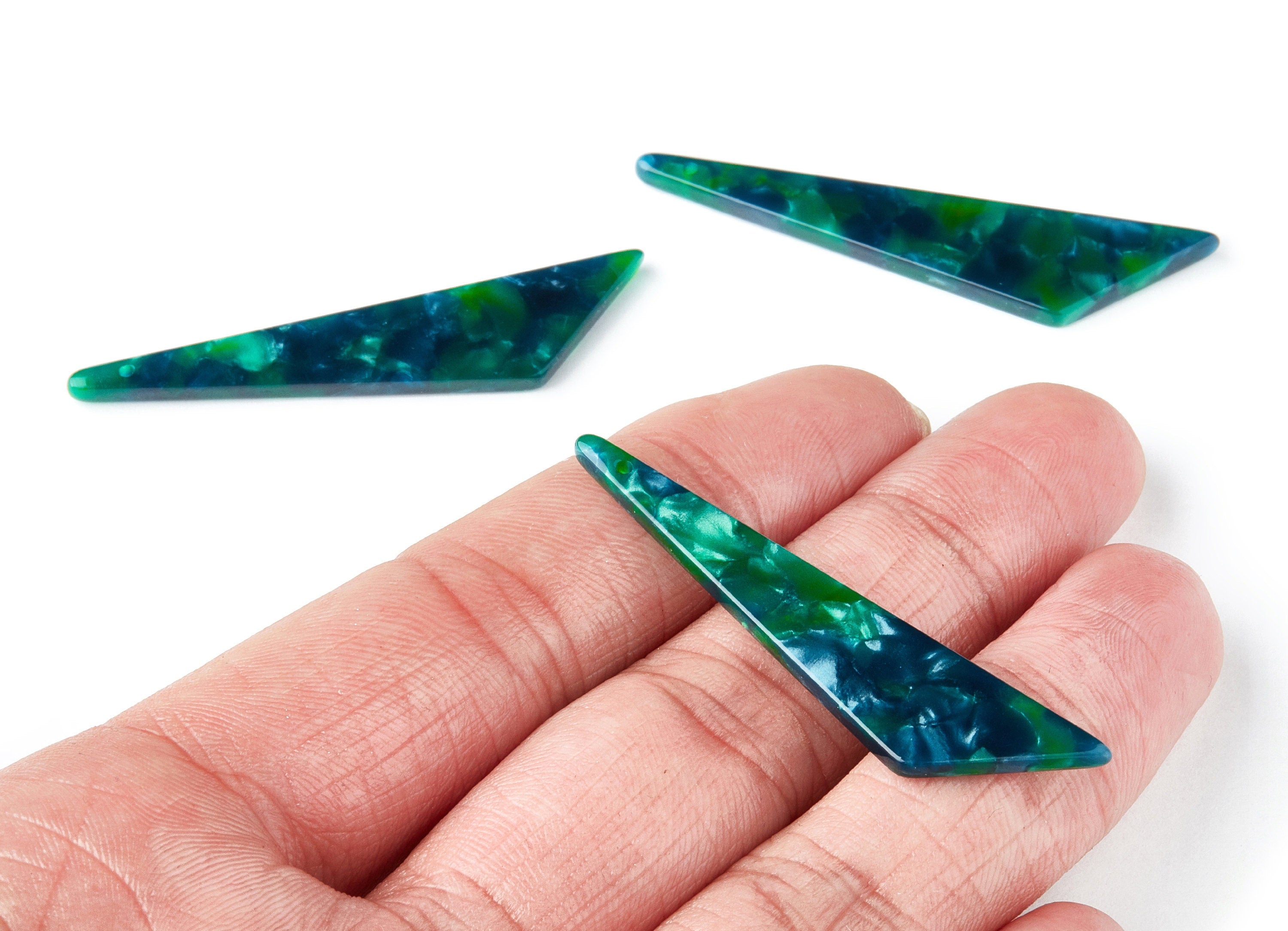 Acetate Triangle Earring Charms - Triangle Pendant - Earring Findings - Jewelry Supplies - Color Code: A13 - 51.44x11.42x2.81mm - AC1352N - DOMEDBAZAAR