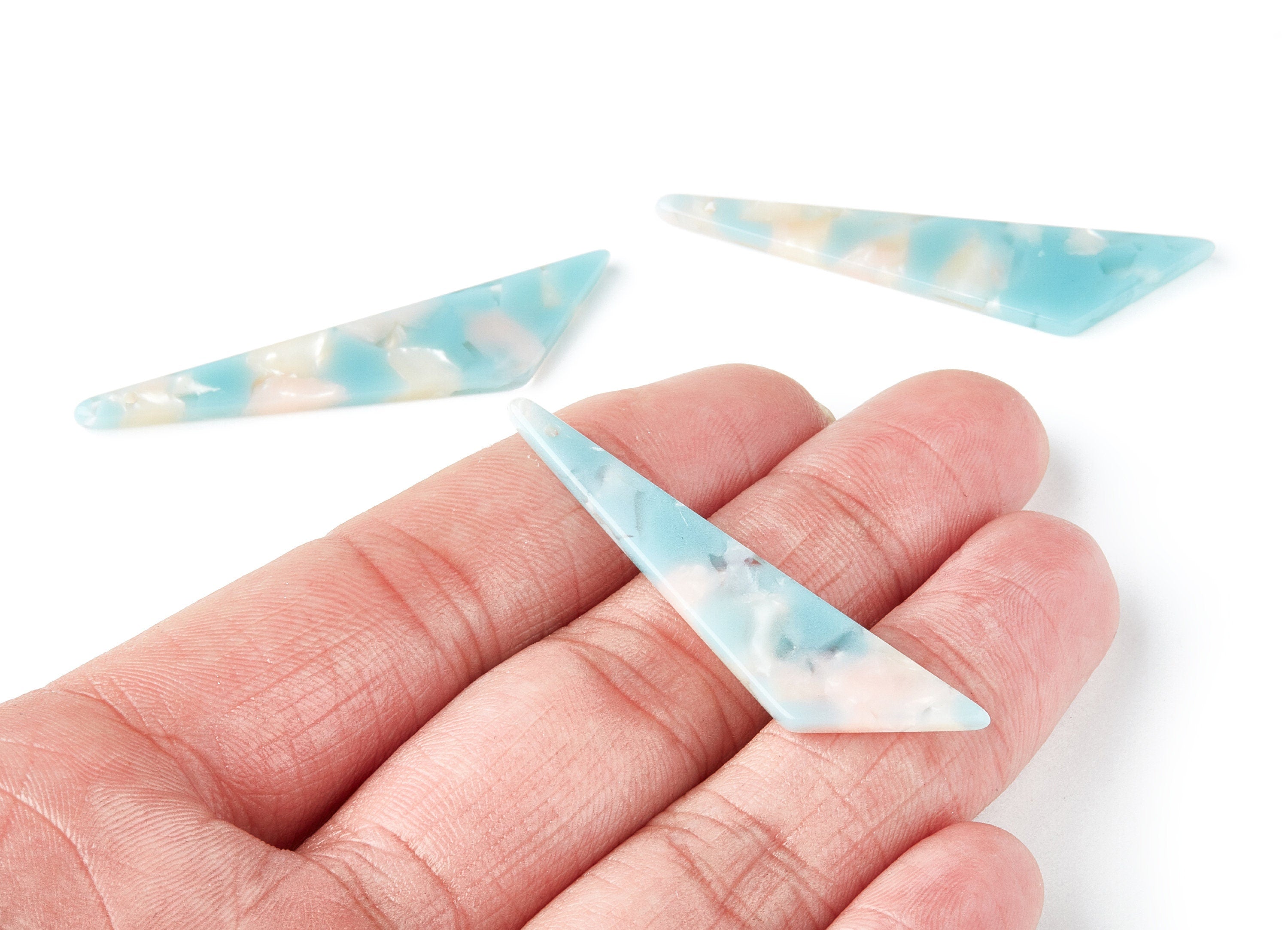 Acetate Triangle Earring Charms - Triangle Pendant - Earring Findings - Jewelry Supplies - Color Code: A36 - 51.44x11.42x2.81mm - AC1352T - DOMEDBAZAAR