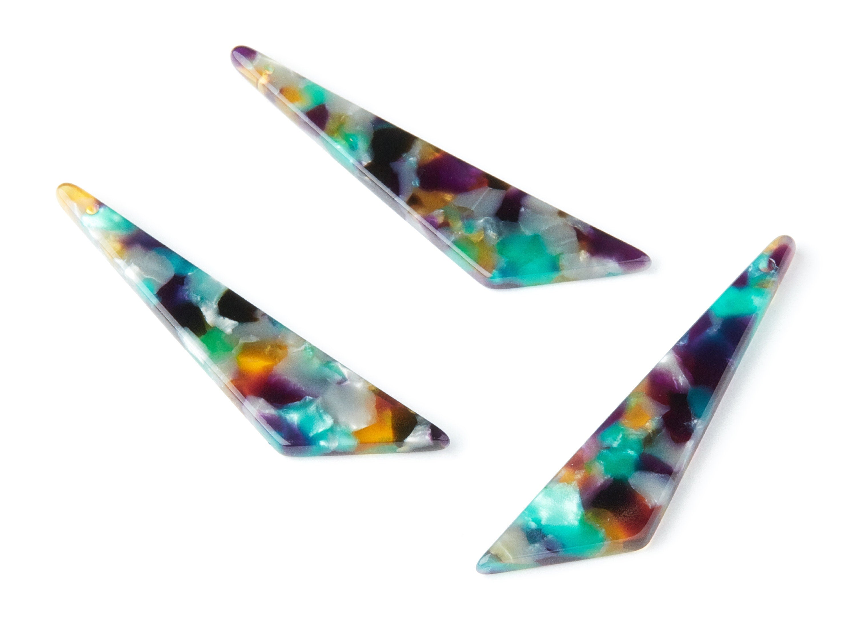 Acetate Triangle Earring Charms - Triangle Pendant - Earring Findings - Jewelry Supplies - Color Code: A50 - 51.44x11.42x2.81mm - AC1352U - DOMEDBAZAAR