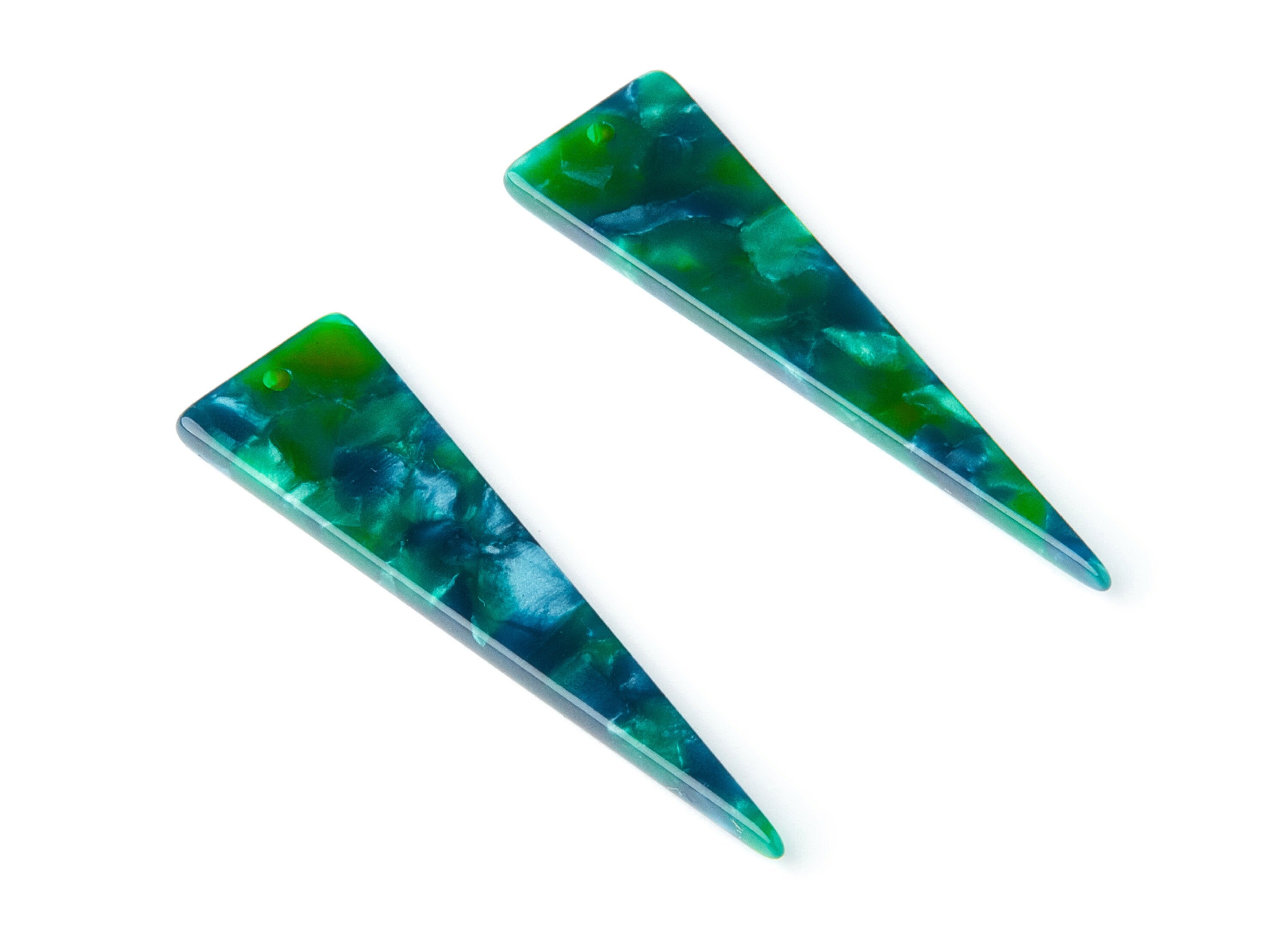 Acetate Triangle Earring Charm - Triangle Pendant - Earring Findings - Jewelry Supplies - Color Code: A13 - 49x13.5x2.66mm - AC1370A - DOMEDBAZAAR