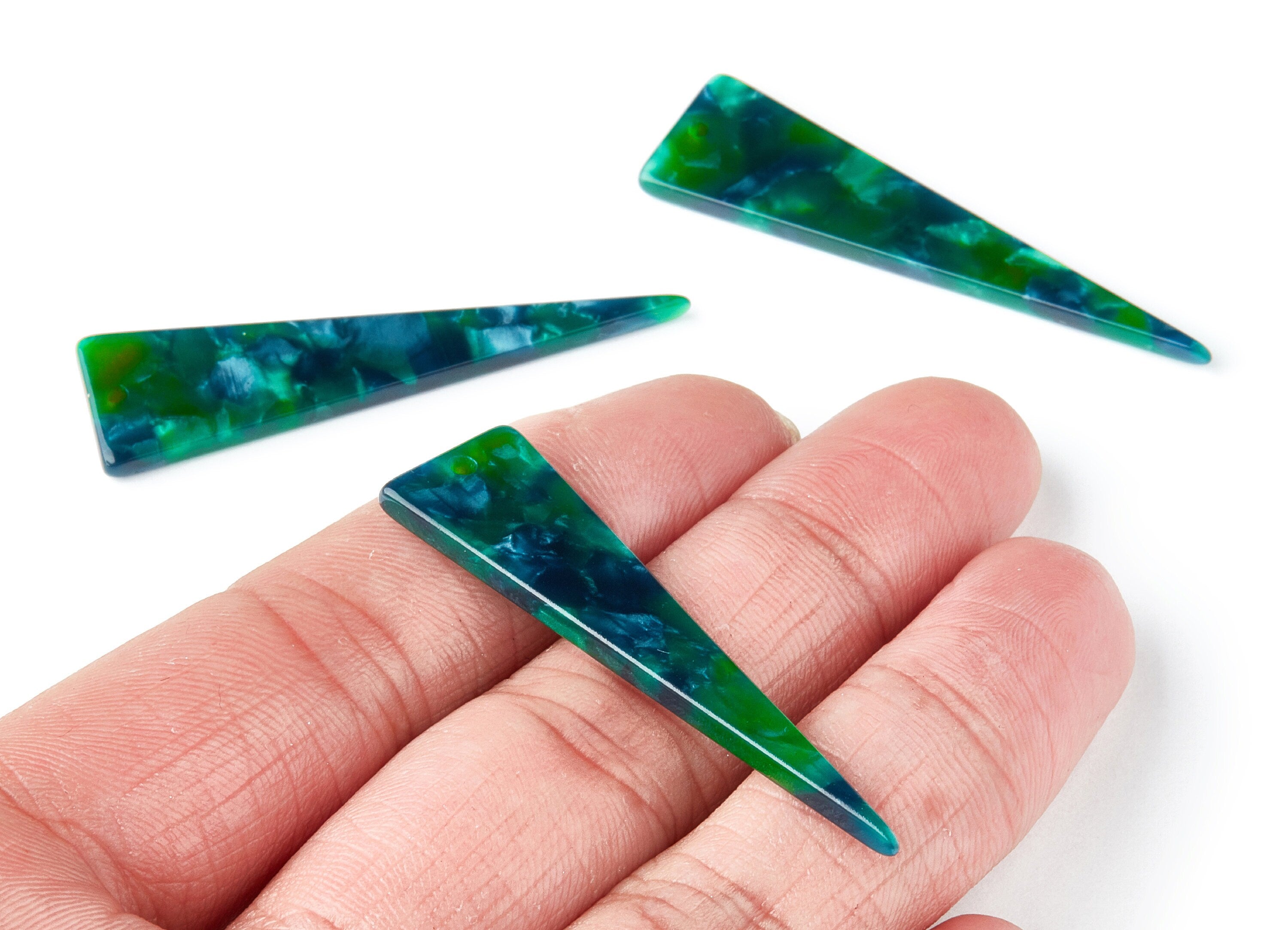 Acetate Triangle Earring Charm - Triangle Pendant - Earring Findings - Jewelry Supplies - Color Code: A13 - 49x13.5x2.66mm - AC1370A - DOMEDBAZAAR