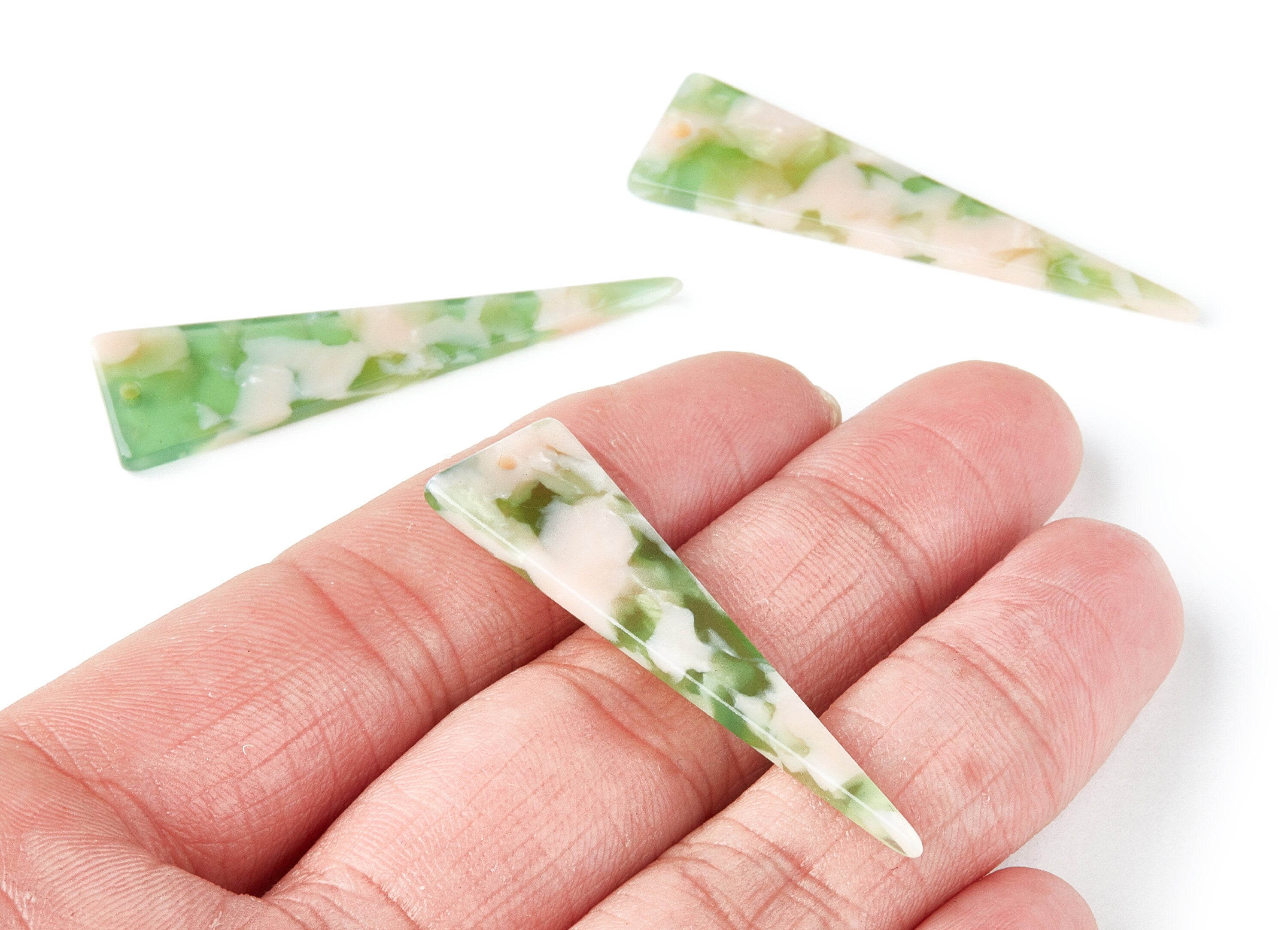 Acetate Triangle Earring Charms - Triangle Pendant - Earring Findings - Jewelry Supplies - Color Code: A38 - 49x13.5x2.66mm - AC1370H - DOMEDBAZAAR