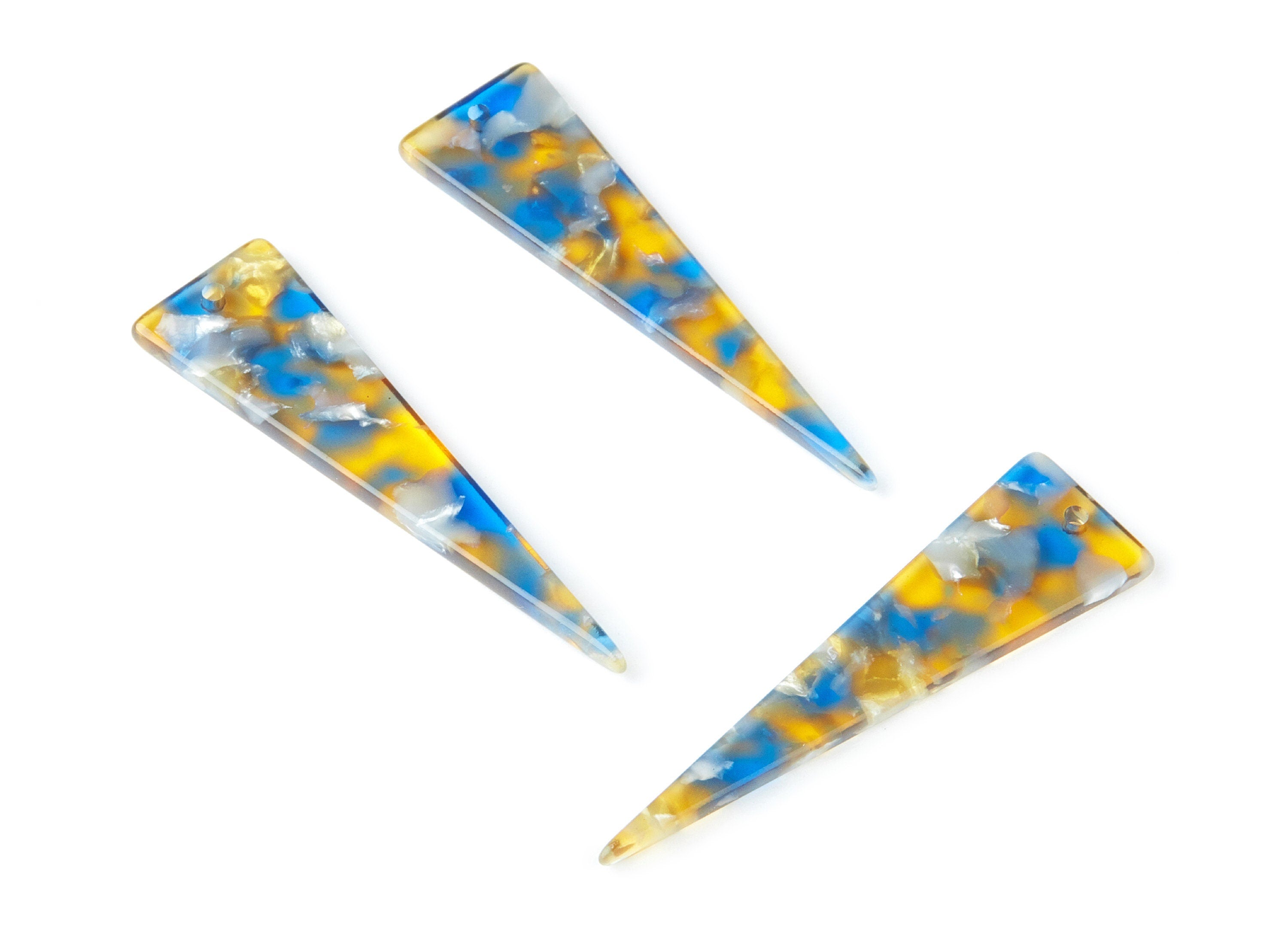 Acetate Triangle Earring Charm - Acrylic Triangle Pendant - Earring Findings - Jewelry Supplies - Color Code: A40 - 49x13.5x2.66mm - AC1370J - DOMEDBAZAAR