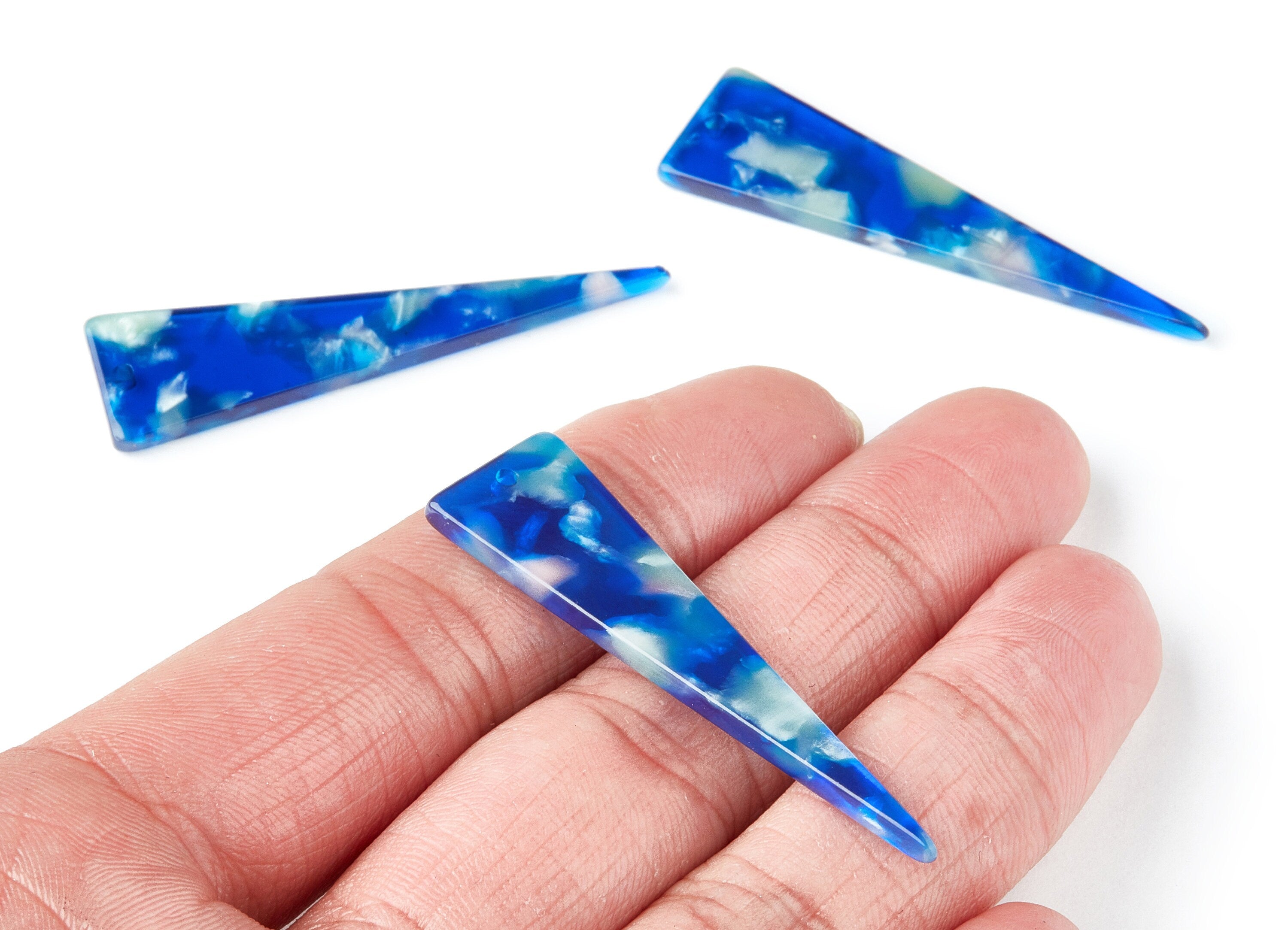 Acetate Triangle Earring Charm - Triangle Pendant - Earring Findings - Jewelry Supplies - Color Code: A37 - 49x13.5x2.66mm - AC1370K - DOMEDBAZAAR