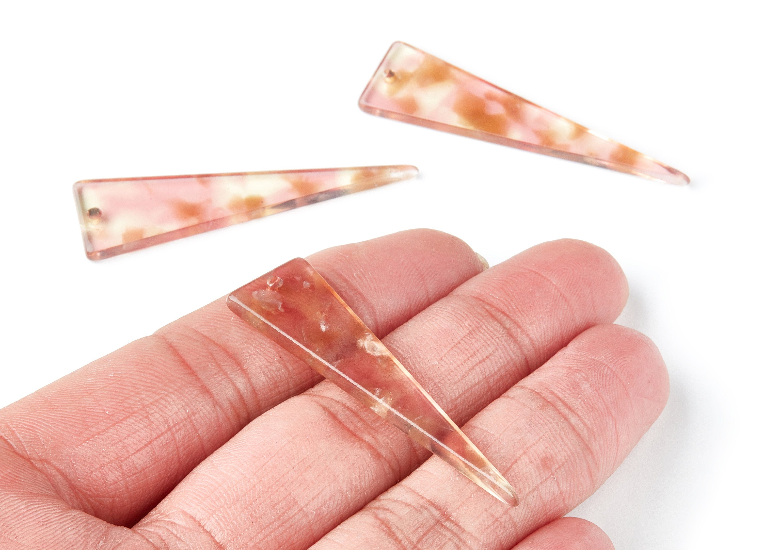 Acetate Triangle Earring Charms - Triangle Pendant - Earring Findings - Jewelry Supplies - Color Code: A45 - 49x13.5x2.66mm - AC1370P - DOMEDBAZAAR