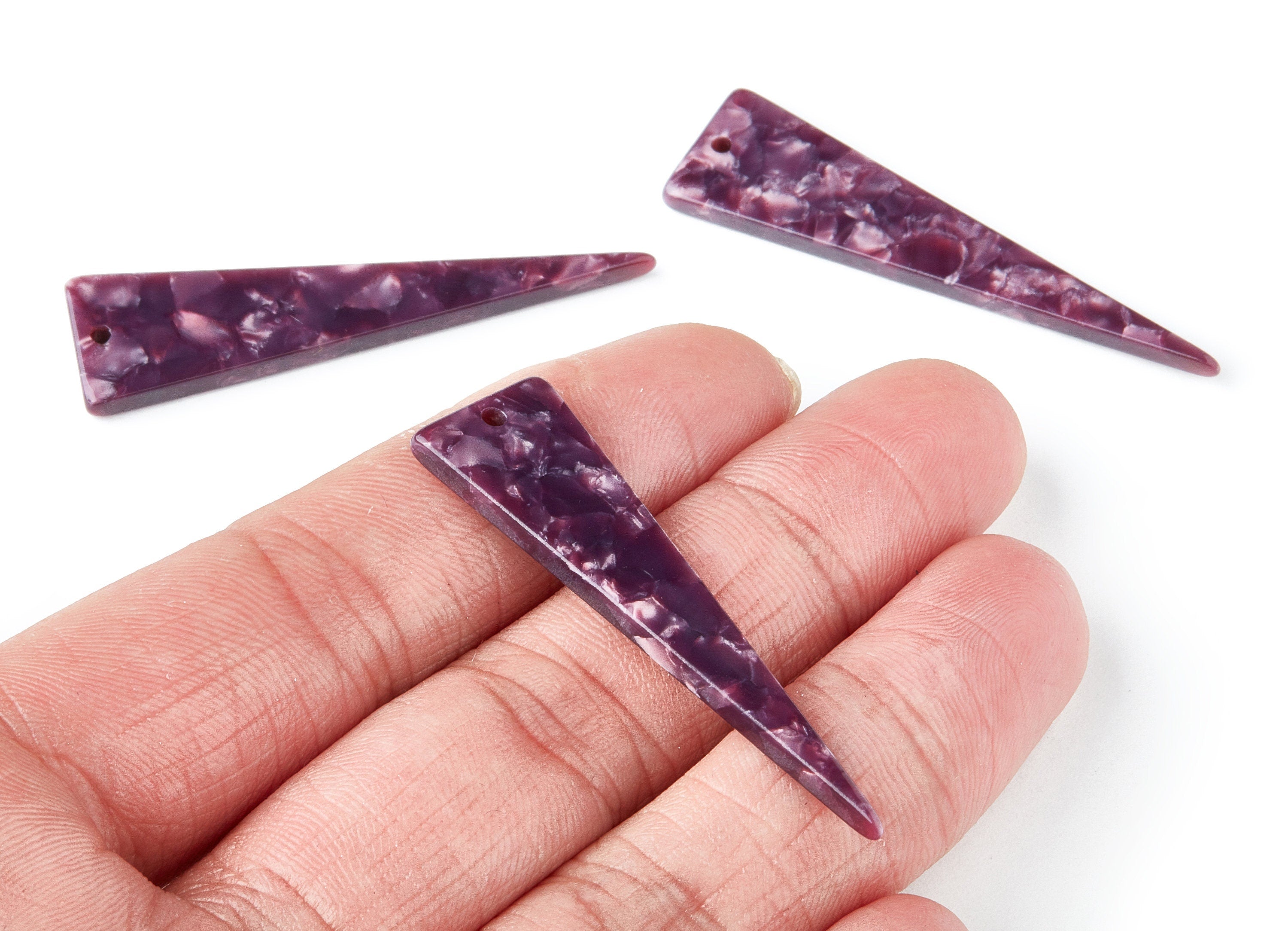 Acetate Triangle Earring Charm - Triangle Pendant - Earring Findings - Jewelry Supplies - Color Code: A41 - 49x13.5x2.66mm - AC1370T - DOMEDBAZAAR