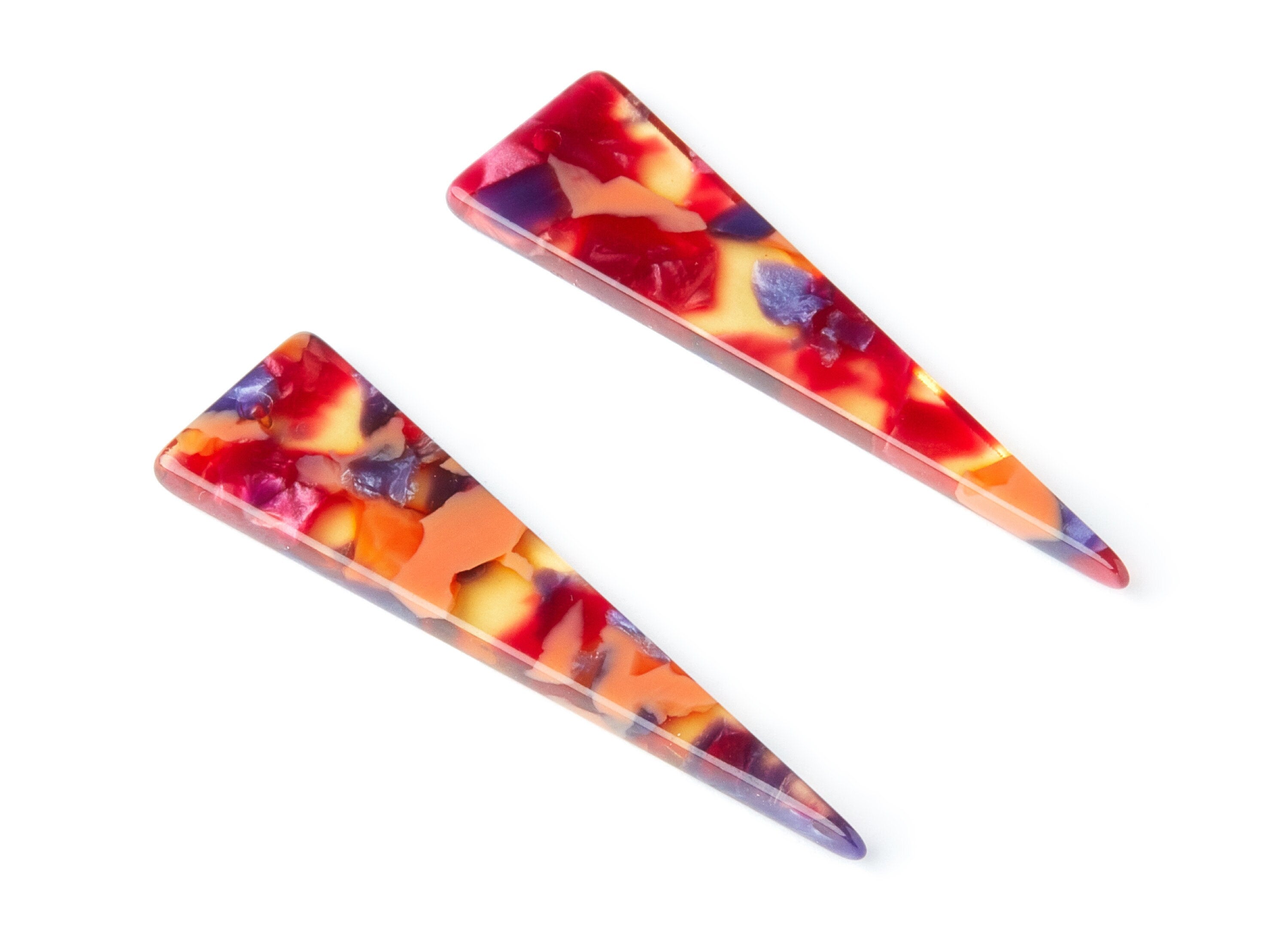 Acetate Triangle Earring Charms - Triangle Pendant - Earring Findings - Jewelry Supplies - Color Code: A44 - 49x13.5x2.66mm - AC1370U - DOMEDBAZAAR