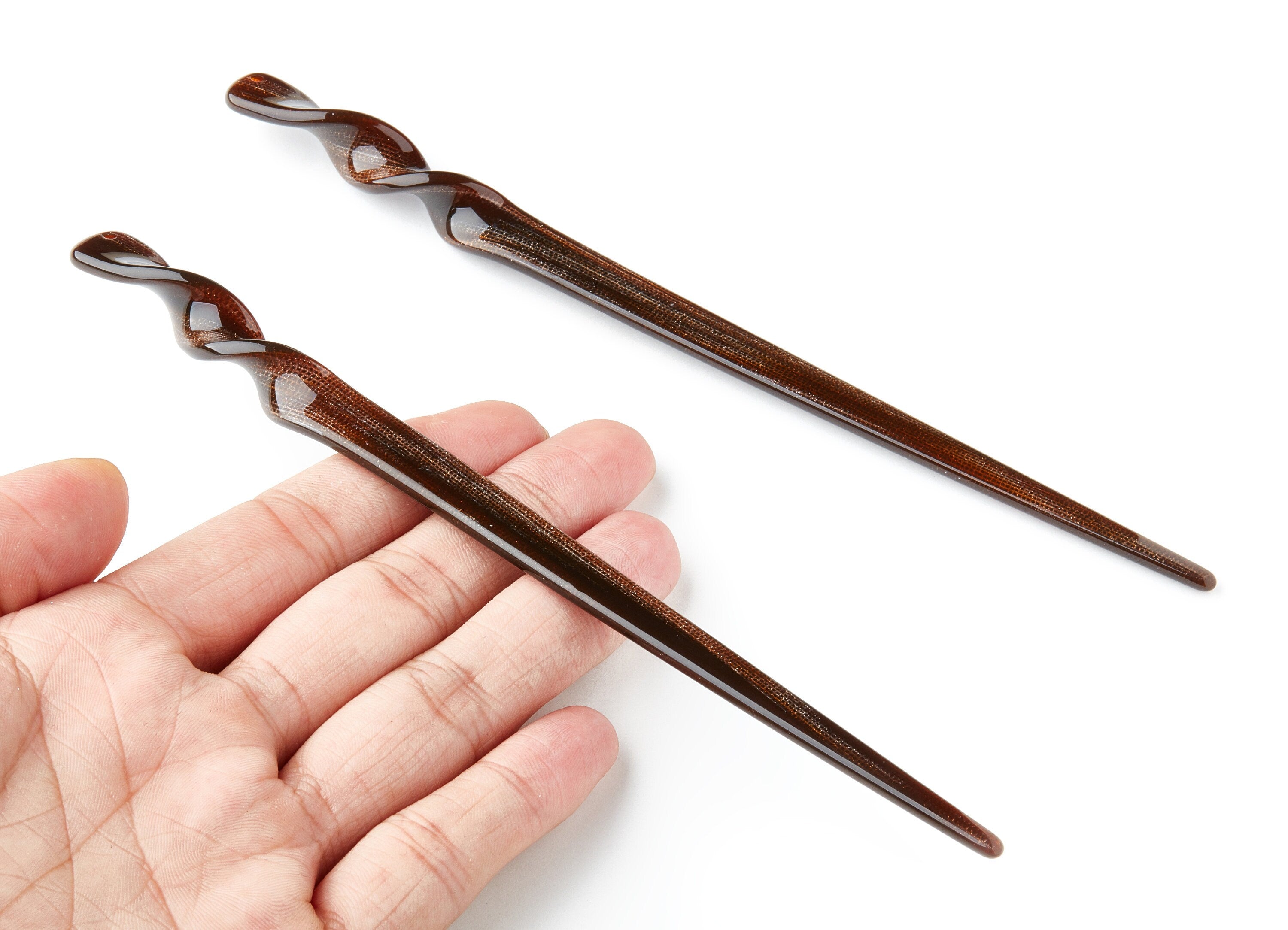 Acrylic Hair Stick Charms - Acrylic Celluloid Acetate - 1 Hole - Stick Shaped Hair Pin - 18.5x12x3.5mm - AC1401C - DOMEDBAZAAR