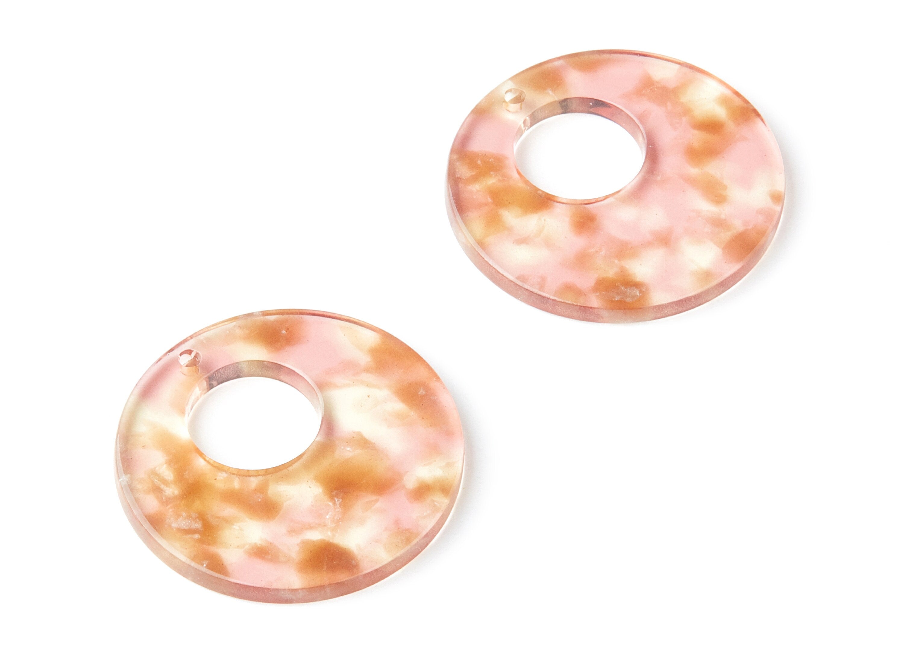 Acetate Circle Earring Charms - Circle Shaped Pendant - Earring Findings - Jewelry Supplies - Color Code: A45 - 31.7x31.7x2.64mm - AC1359M - DOMEDBAZAAR