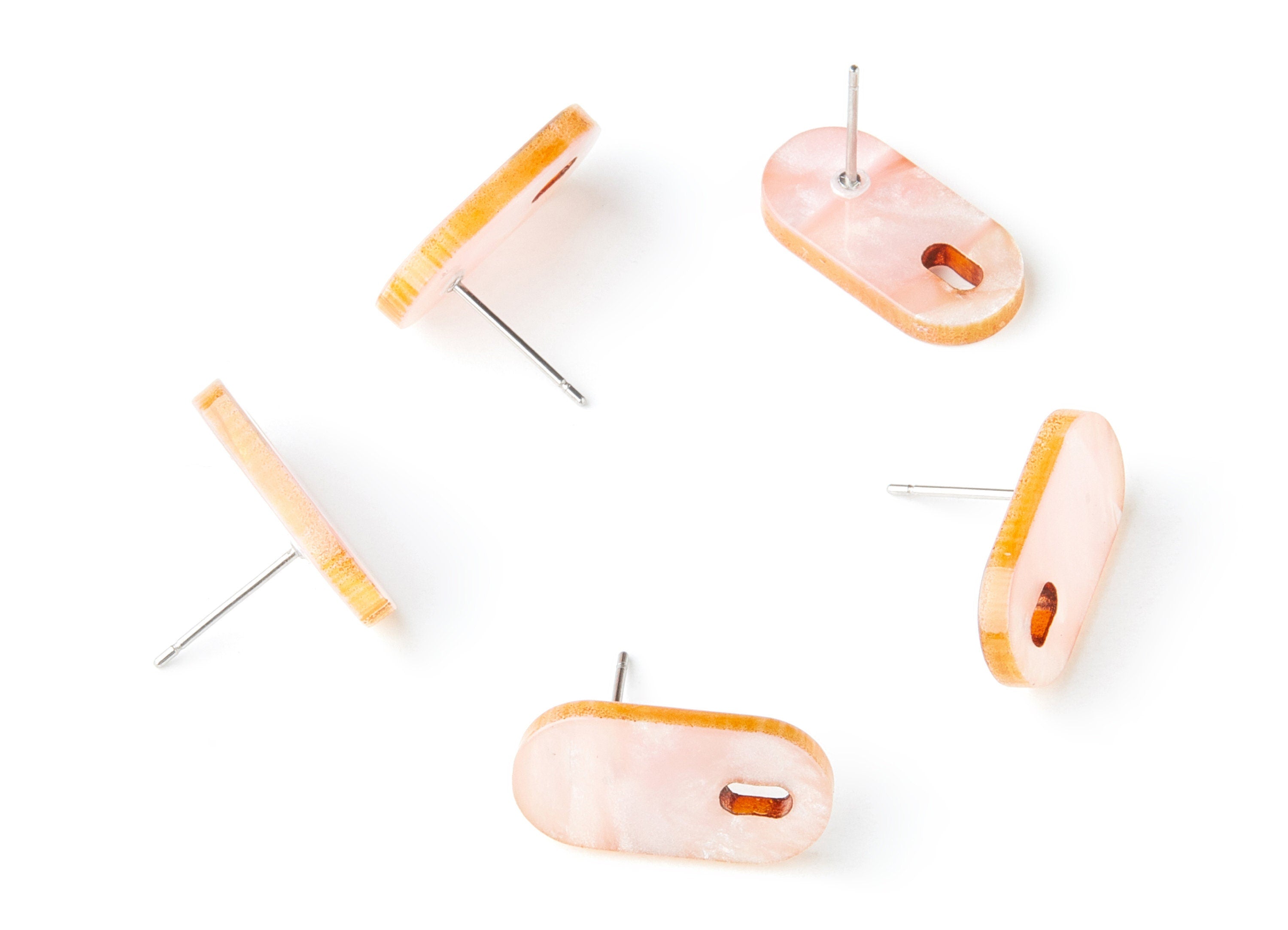 Acrylic Oval Earring Post - Acrylic Oval Earring Stud - Earring Post - Jewelry Supplies - Color Code: A238 - 19.48x9.67x2mm - AC1384C - DOMEDBAZAAR