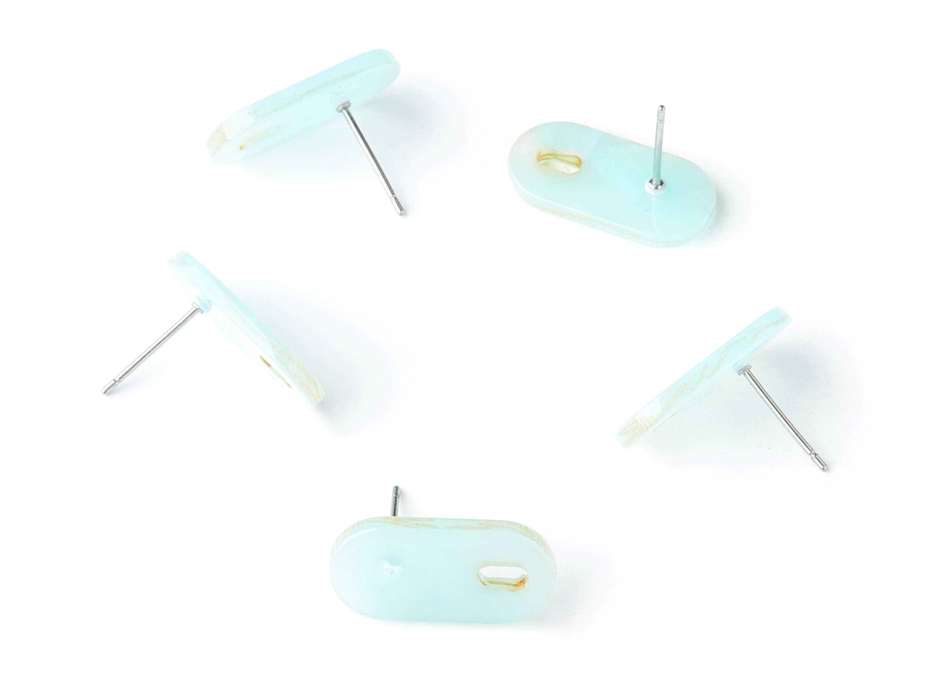 Acrylic Oval Earring Post - Oval Earring Stud - Earring Post - Jewelry Supplies - Color Code: A236 - 19.48x9.67x2mm - AC1384A - DOMEDBAZAAR