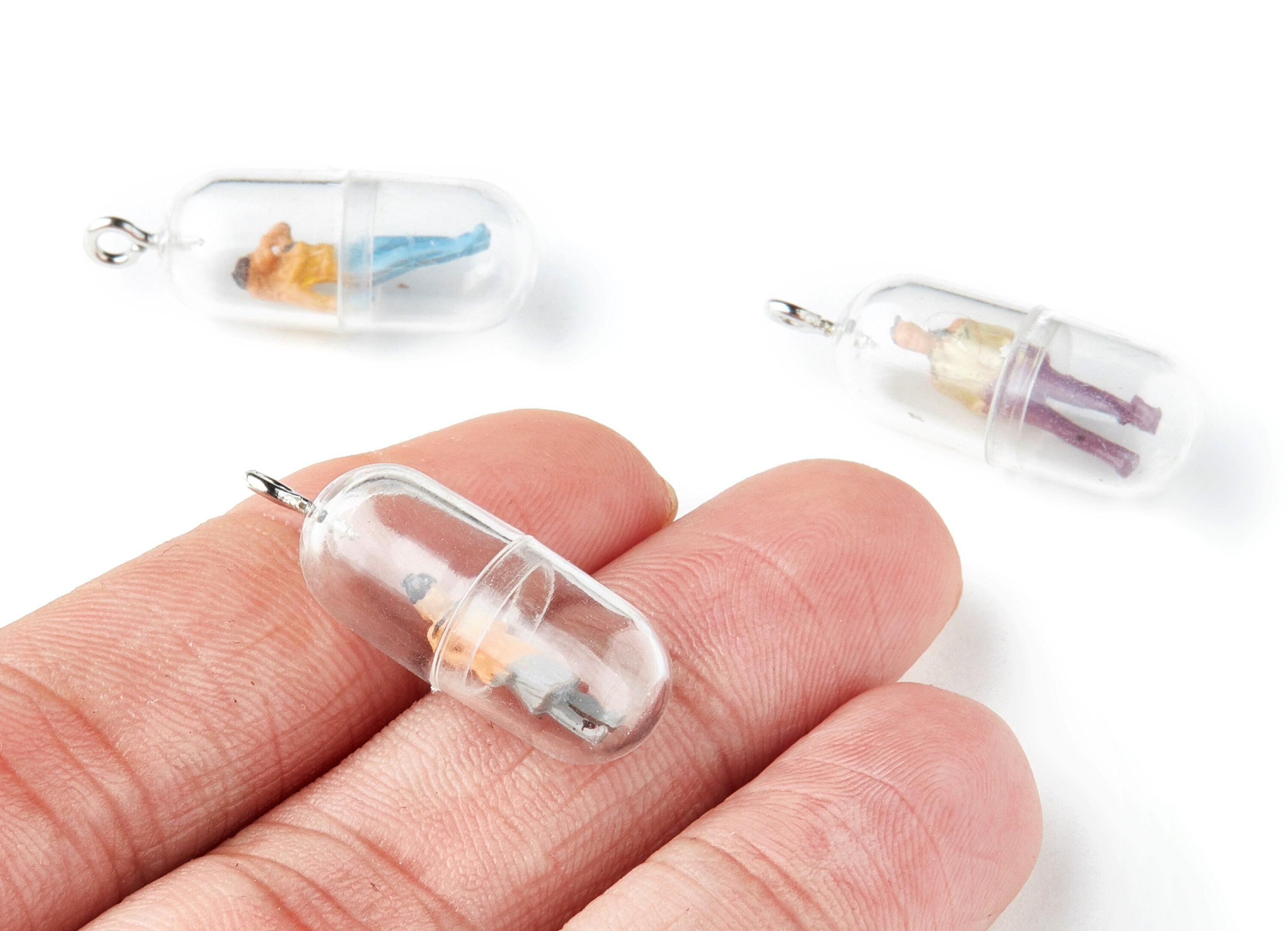 Resin Charms - Bottled Resin Charms - Resin Earrings - 1 Hole - 28.4x10.5x10.5mm - RC1009A - DOMEDBAZAAR