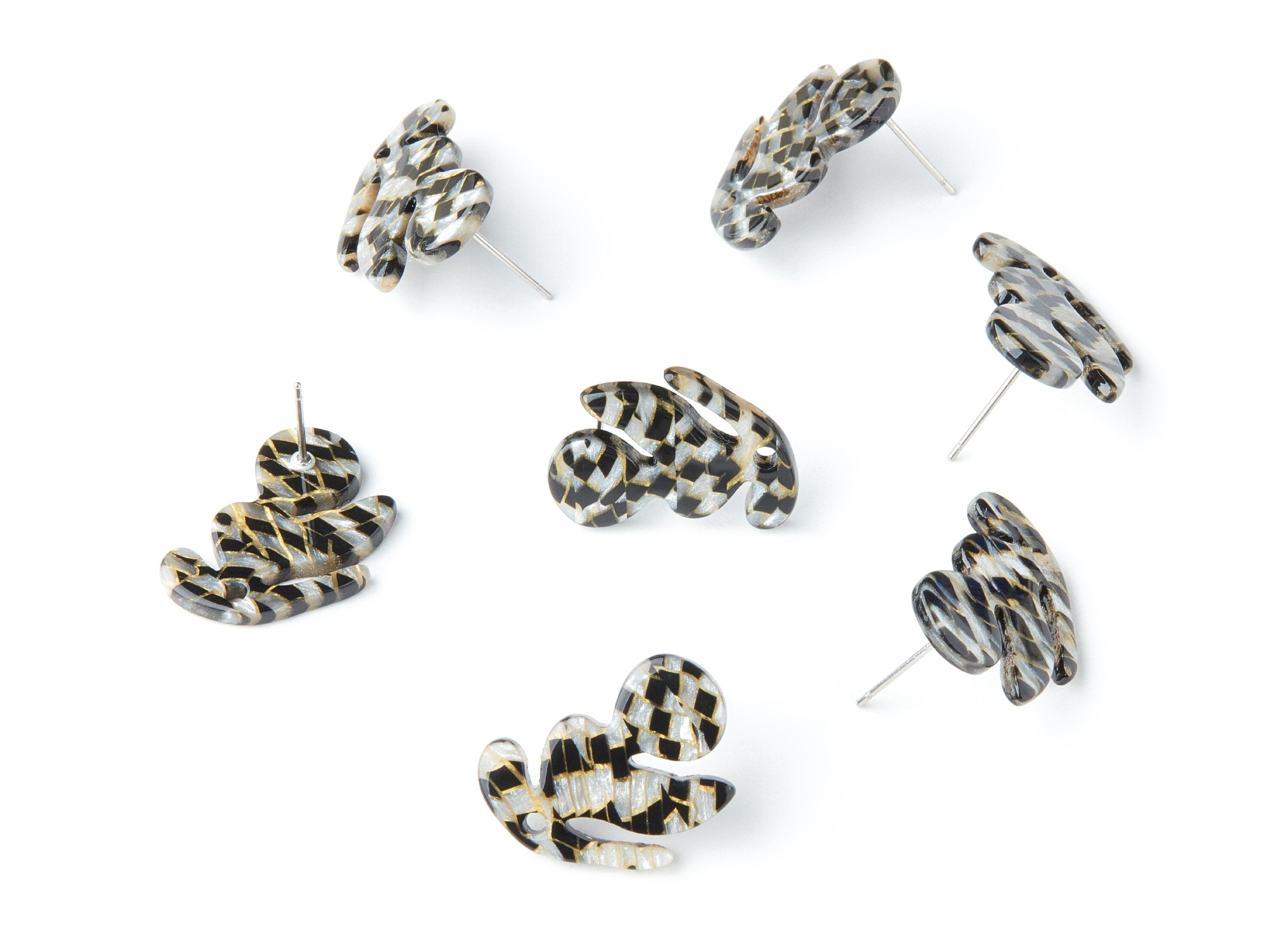 Acrylic Leaf Earring Post - Leaf Earring Stud - Earring Post - Jewelry Supplies - Color Code: A239 - 21.72x16.3x2.5mm - AC1386E - DOMEDBAZAAR