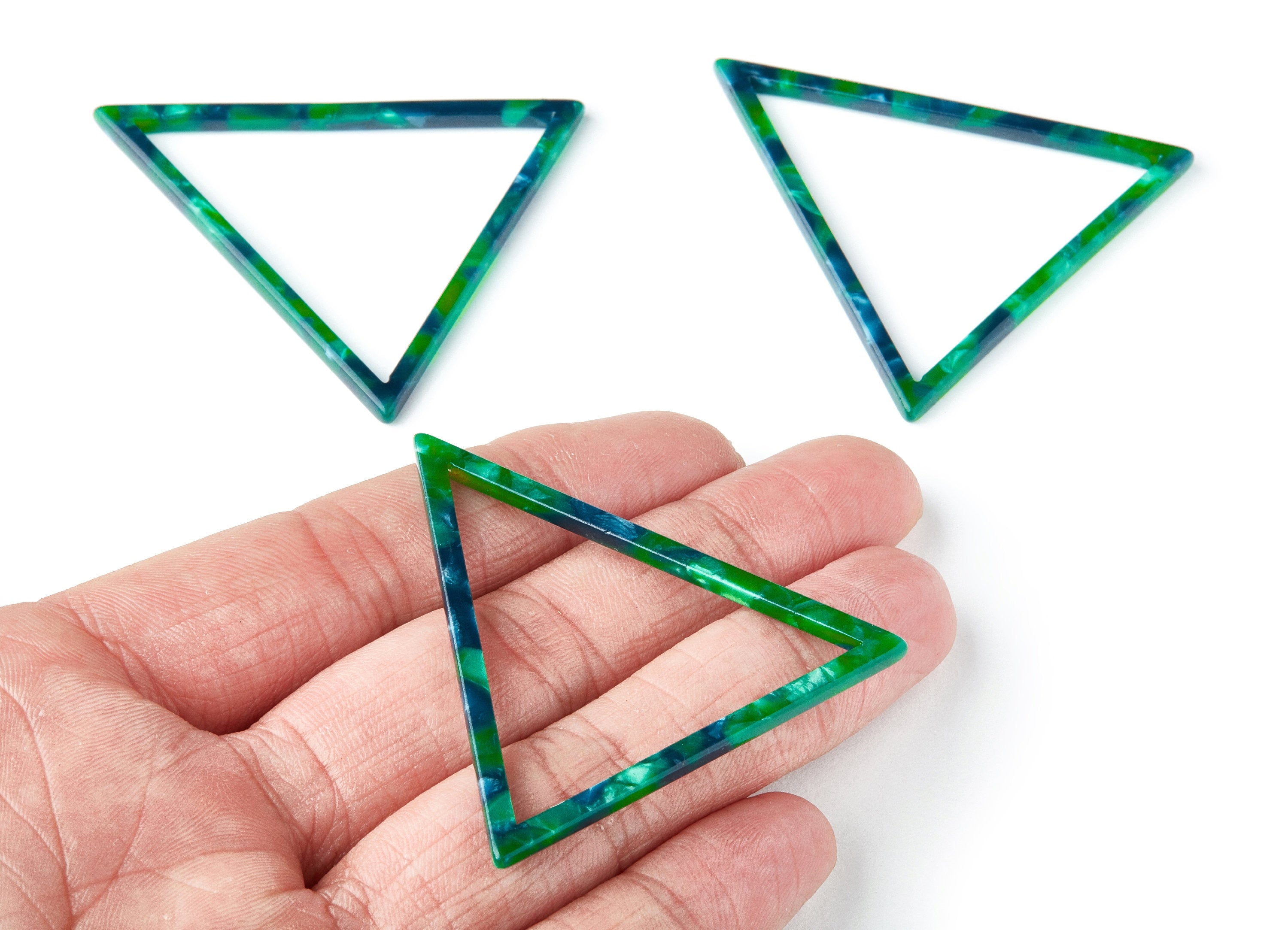 Acetate Triangle Earring Charms - Triangle Shaped Pendant - Earring Findings - Jewelry Supplies - Color Code: A13 - 57.7x51x2.7mm - AC1374A - DOMEDBAZAAR