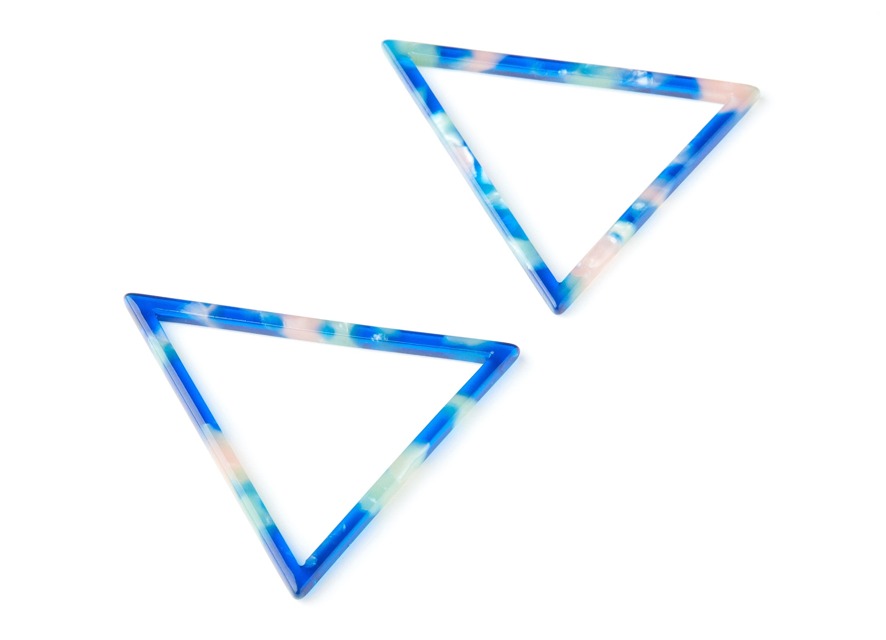 Acetate Triangle Earring Charm - Triangle Pendant - Earring Findings - Jewelry Supplies - Color Code: A37 - 57.7x51.4x2.7mm - AC1374E - DOMEDBAZAAR