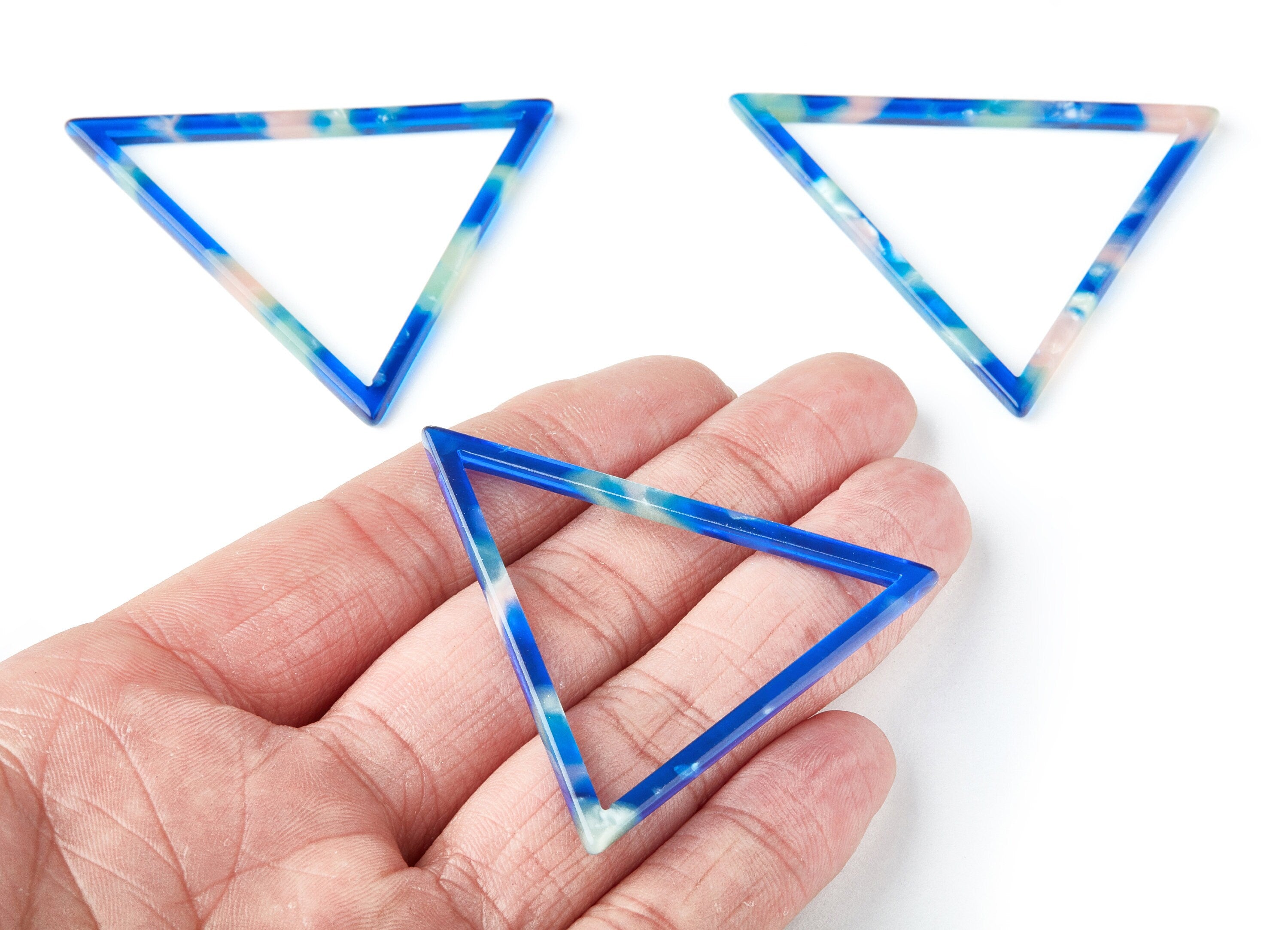 Acetate Triangle Earring Charm - Triangle Pendant - Earring Findings - Jewelry Supplies - Color Code: A37 - 57.7x51.4x2.7mm - AC1374E - DOMEDBAZAAR