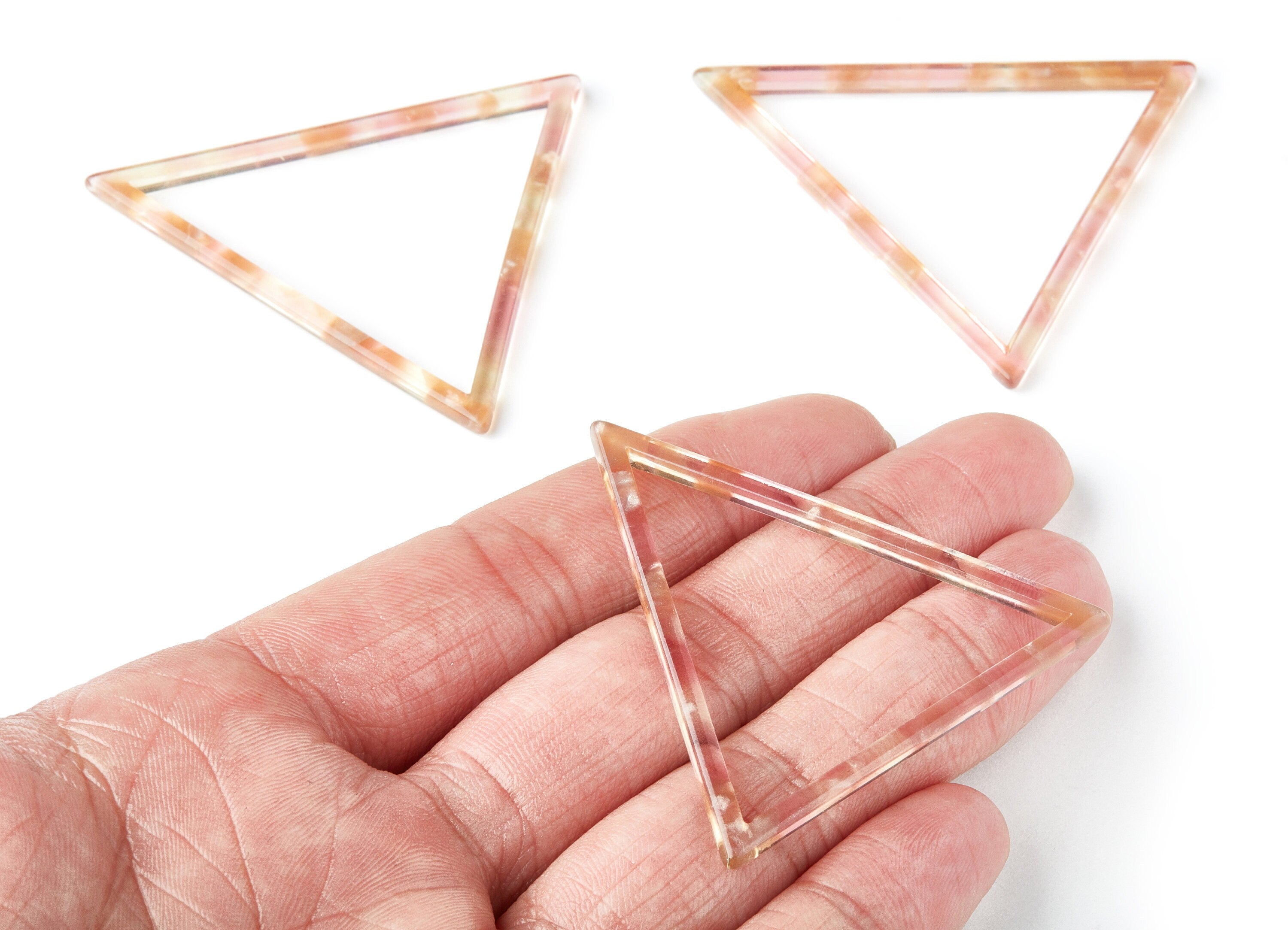 Acetate Triangle Earring Charms - Triangle Pendant - Earring Findings - Jewelry Supplies - Color Code: A45 - 57.7x51.4x2.7mm - AC1374H - DOMEDBAZAAR