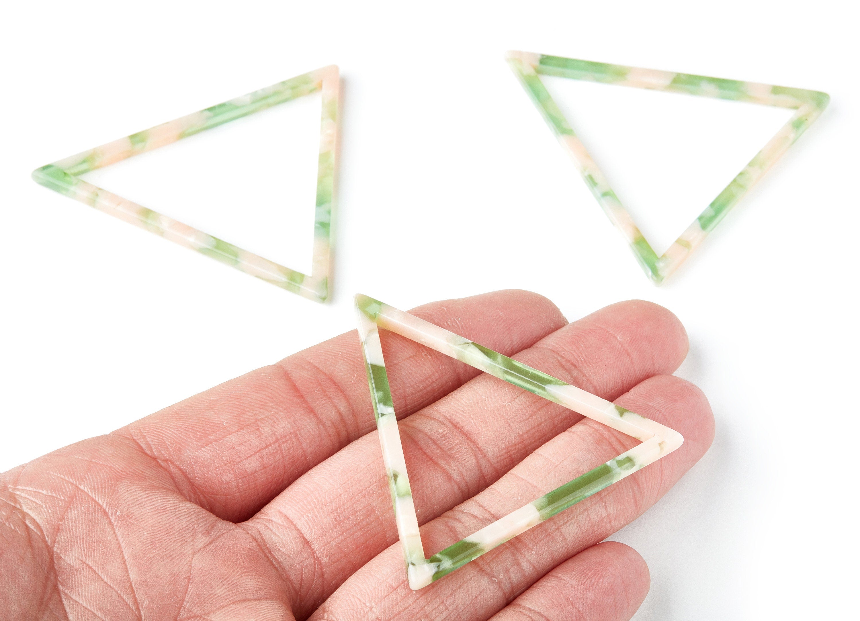 Acetate Triangle Earring Charms - Triangle Pendant - Earring Findings - Jewelry Supplies - Color Code: A38 - 57.7x51.4x2.7mm - AC1374K - DOMEDBAZAAR