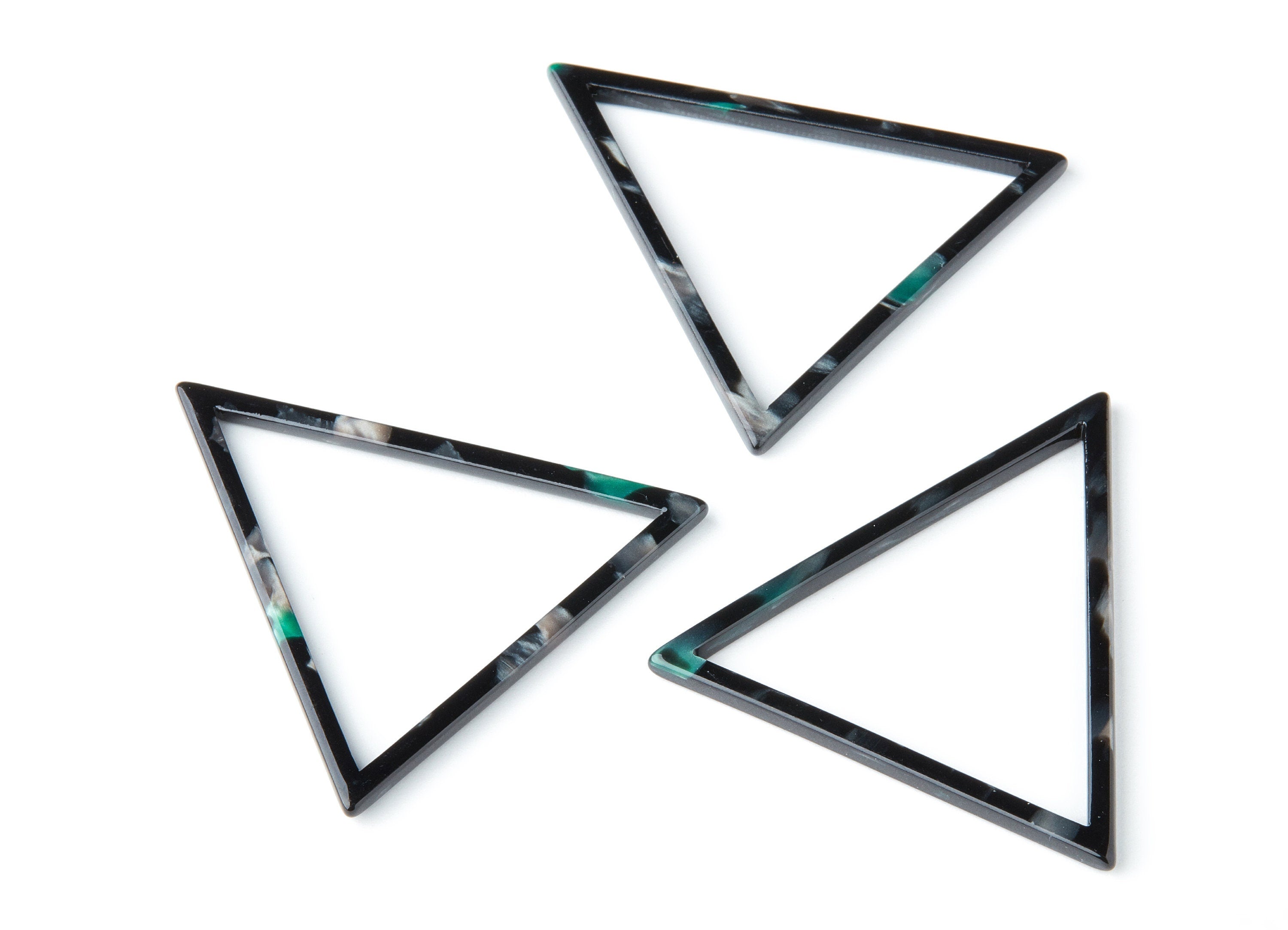 Acetate Triangle Earring Charms - Triangle Pendant - Earring Findings - Jewelry Supplies - Color Code: A49 - 57.7x51.4x2.7mm - AC1374L - DOMEDBAZAAR