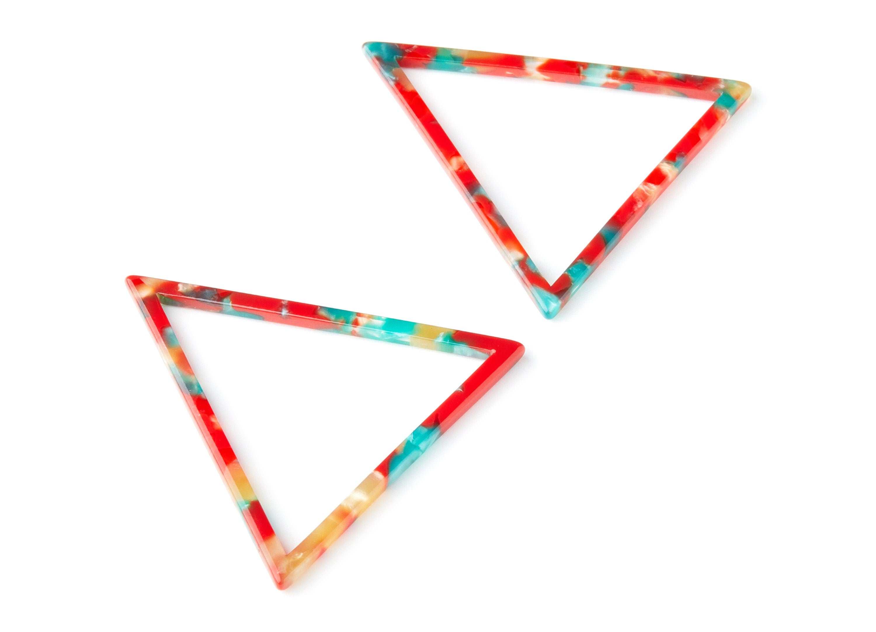 Acetate Triangle Earring Charms - Triangle Pendant - Earring Findings - Jewelry Supplies - Color Code: A46 - 57.7x51.4x2.7mm - AC1374M - DOMEDBAZAAR