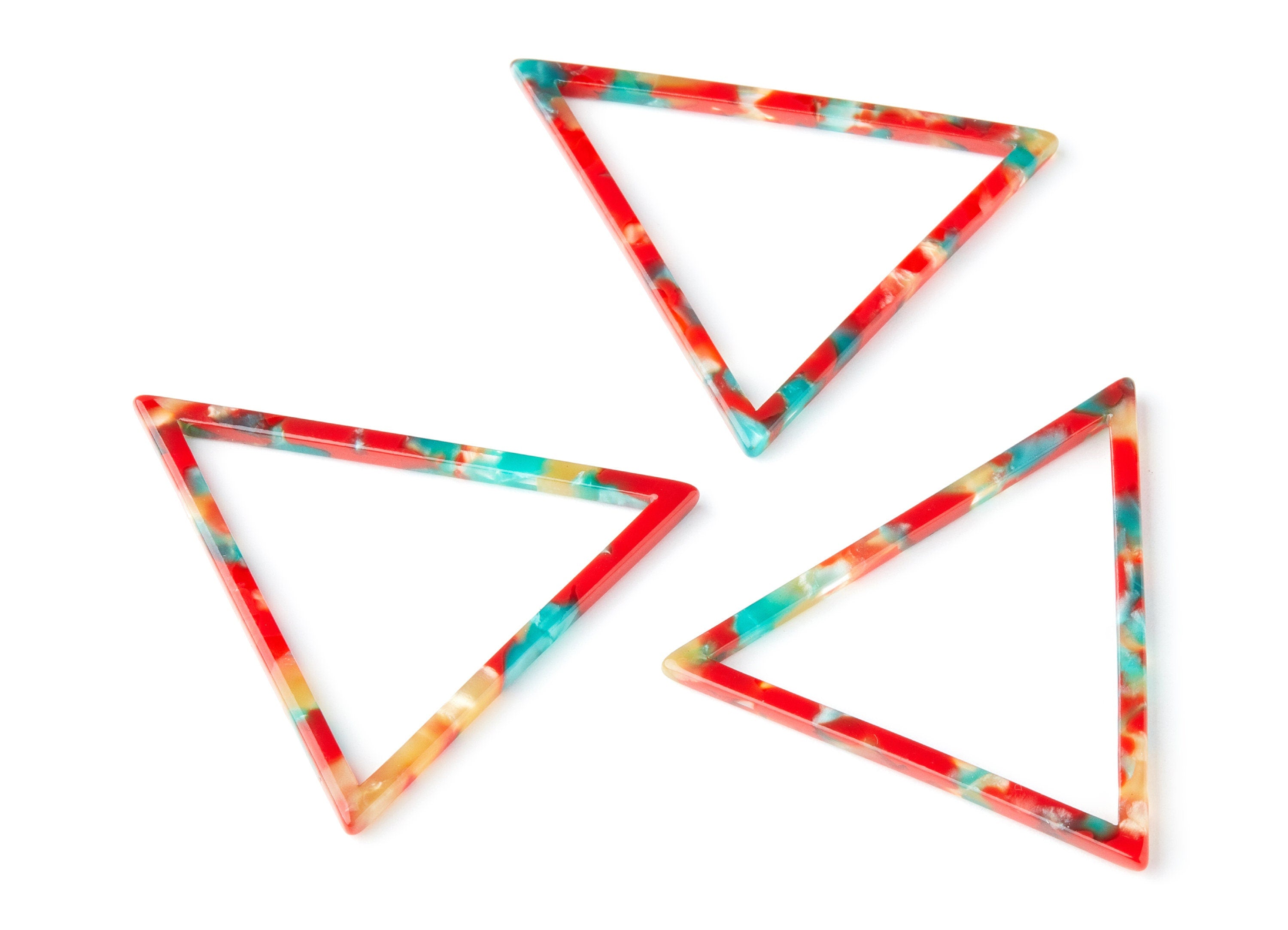 Acetate Triangle Earring Charms - Triangle Pendant - Earring Findings - Jewelry Supplies - Color Code: A46 - 57.7x51.4x2.7mm - AC1374M - DOMEDBAZAAR