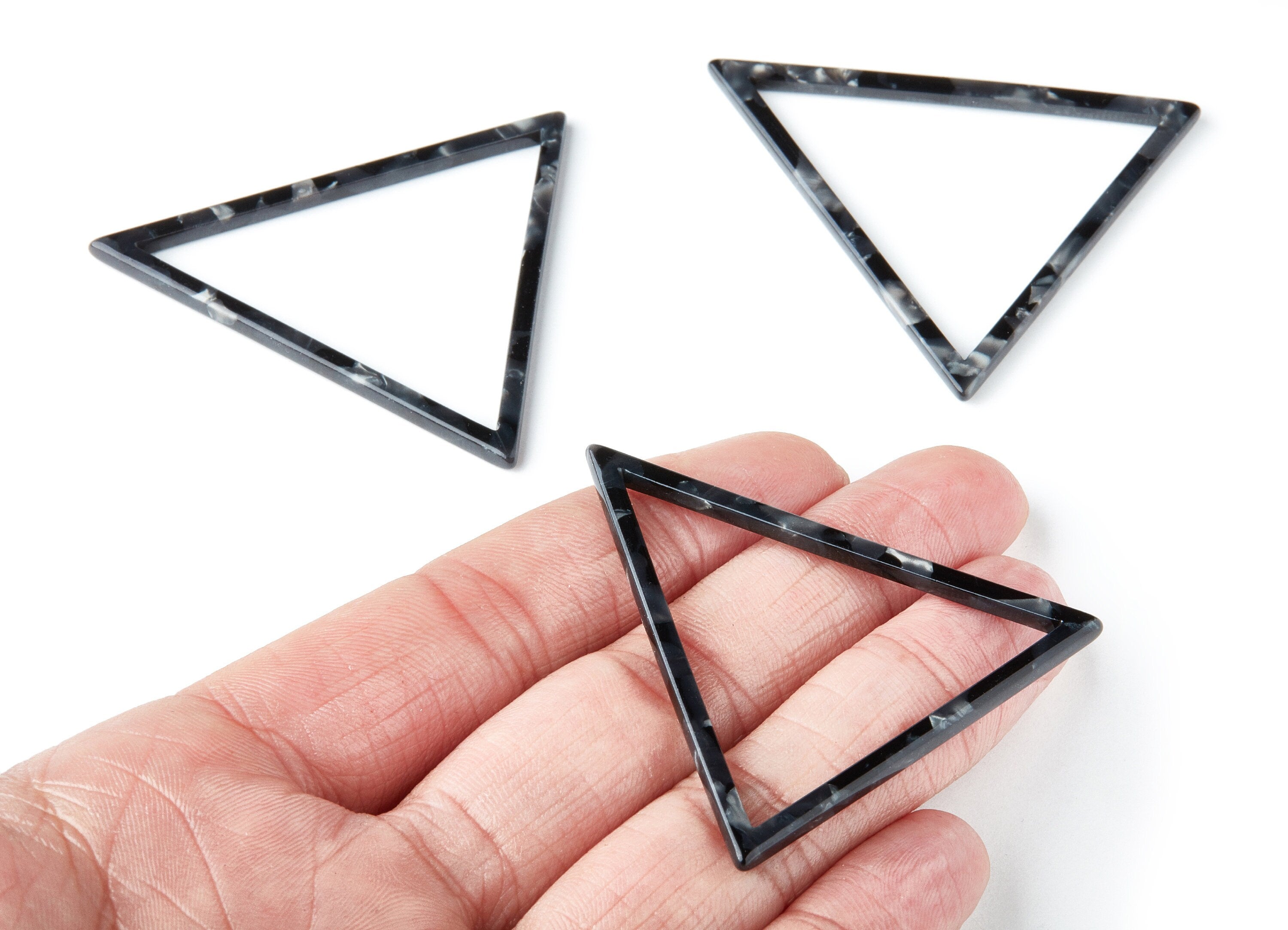 Acetate Triangle Earring Charms - Triangle Pendant - Earring Findings - Jewelry Supplies - Color Code: A48 - 57.7x51.4x2.7mm - AC1374N - DOMEDBAZAAR