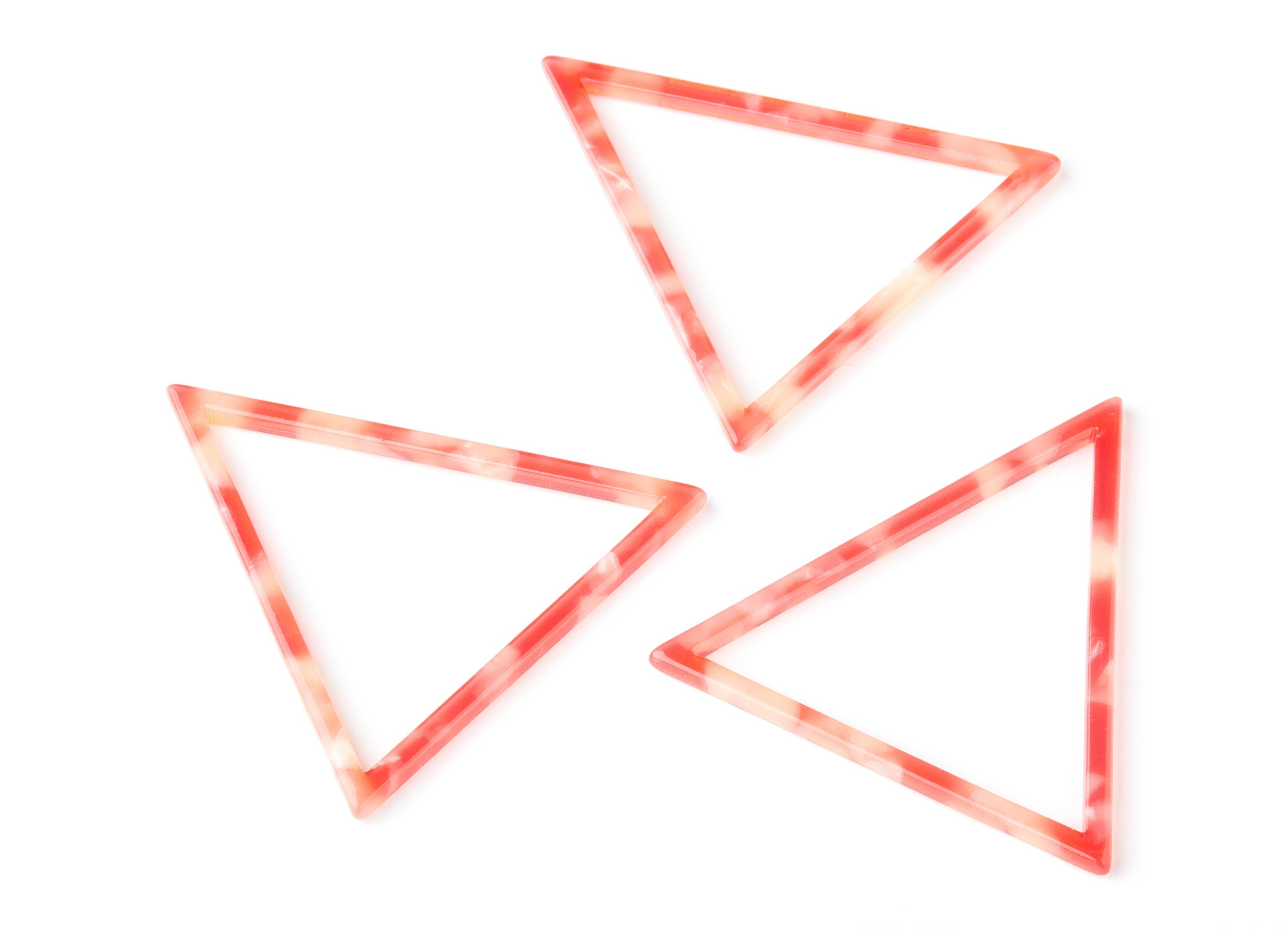 Acetate Triangle Earring Charms - Triangle Pendant - Earring Findings - Jewelry Supplies - Color Code: A34 - 57.7x51.4x2.7mm - AC1374R - DOMEDBAZAAR