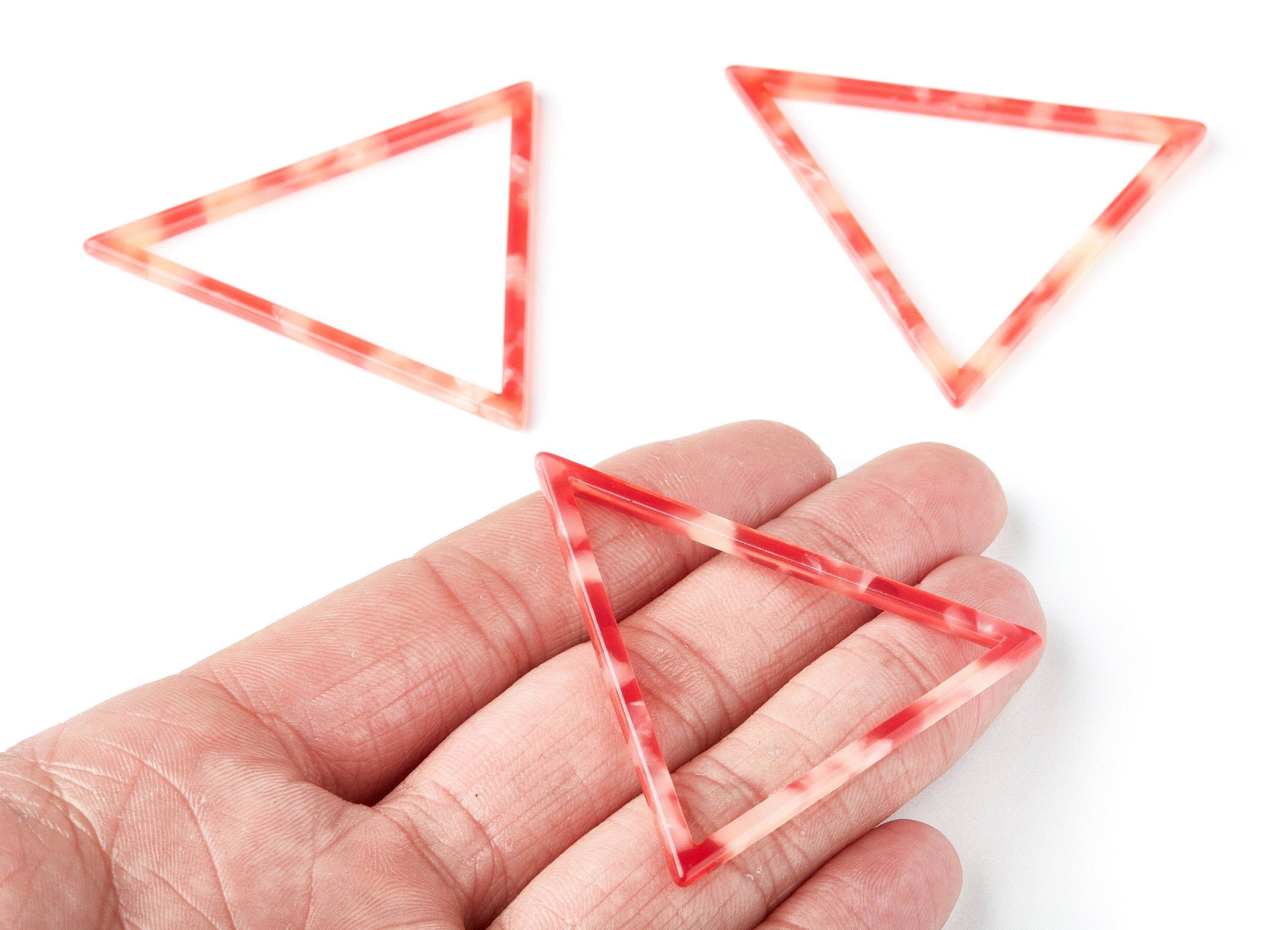 Acetate Triangle Earring Charms - Triangle Pendant - Earring Findings - Jewelry Supplies - Color Code: A34 - 57.7x51.4x2.7mm - AC1374R - DOMEDBAZAAR