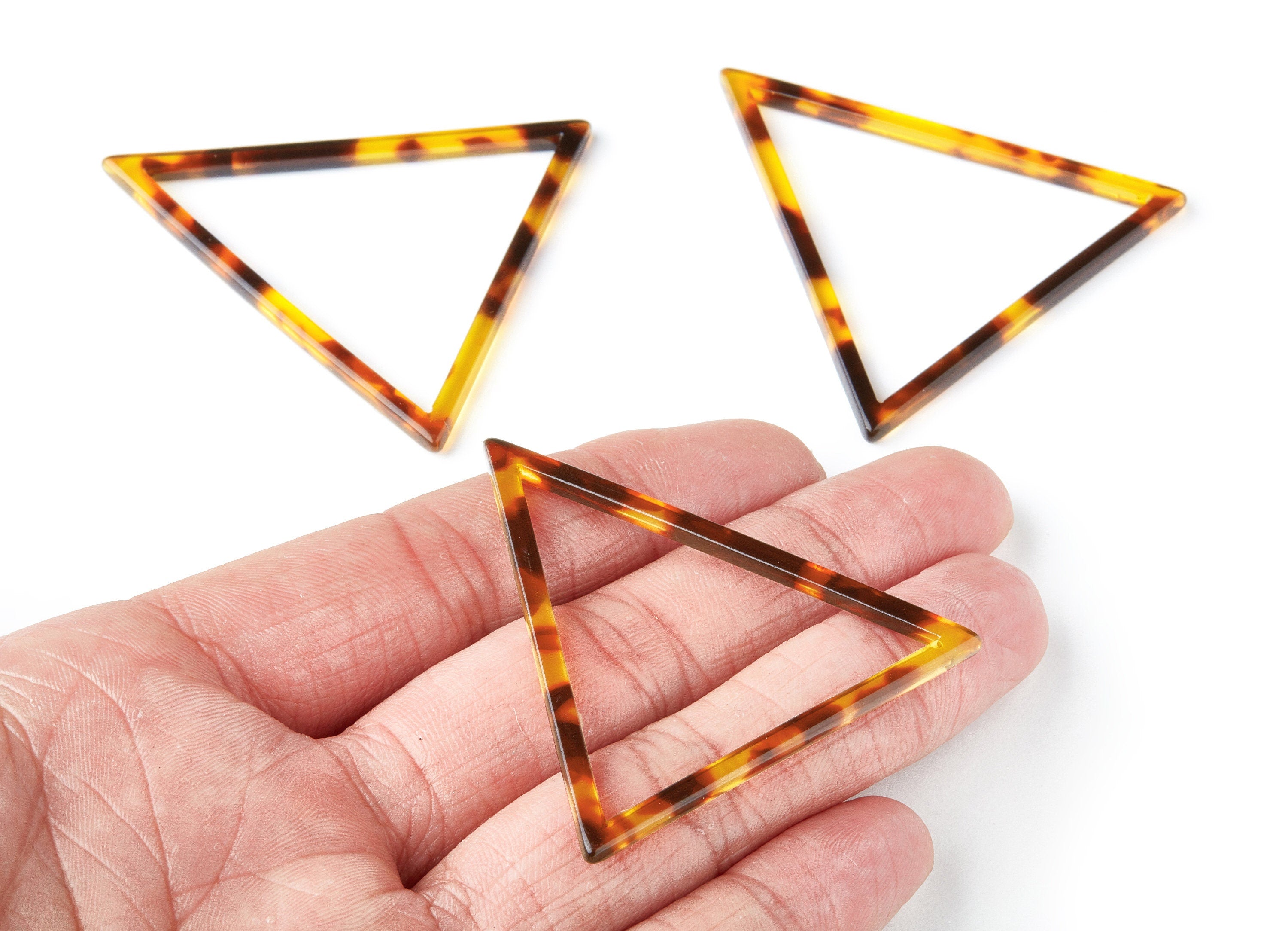 Acetate Triangle Earring Charms - Triangle Pendant - Earring Findings - Jewelry Supplies - Color Code: A05 - 57.7x51.4x2.7mm - AC1374U - DOMEDBAZAAR
