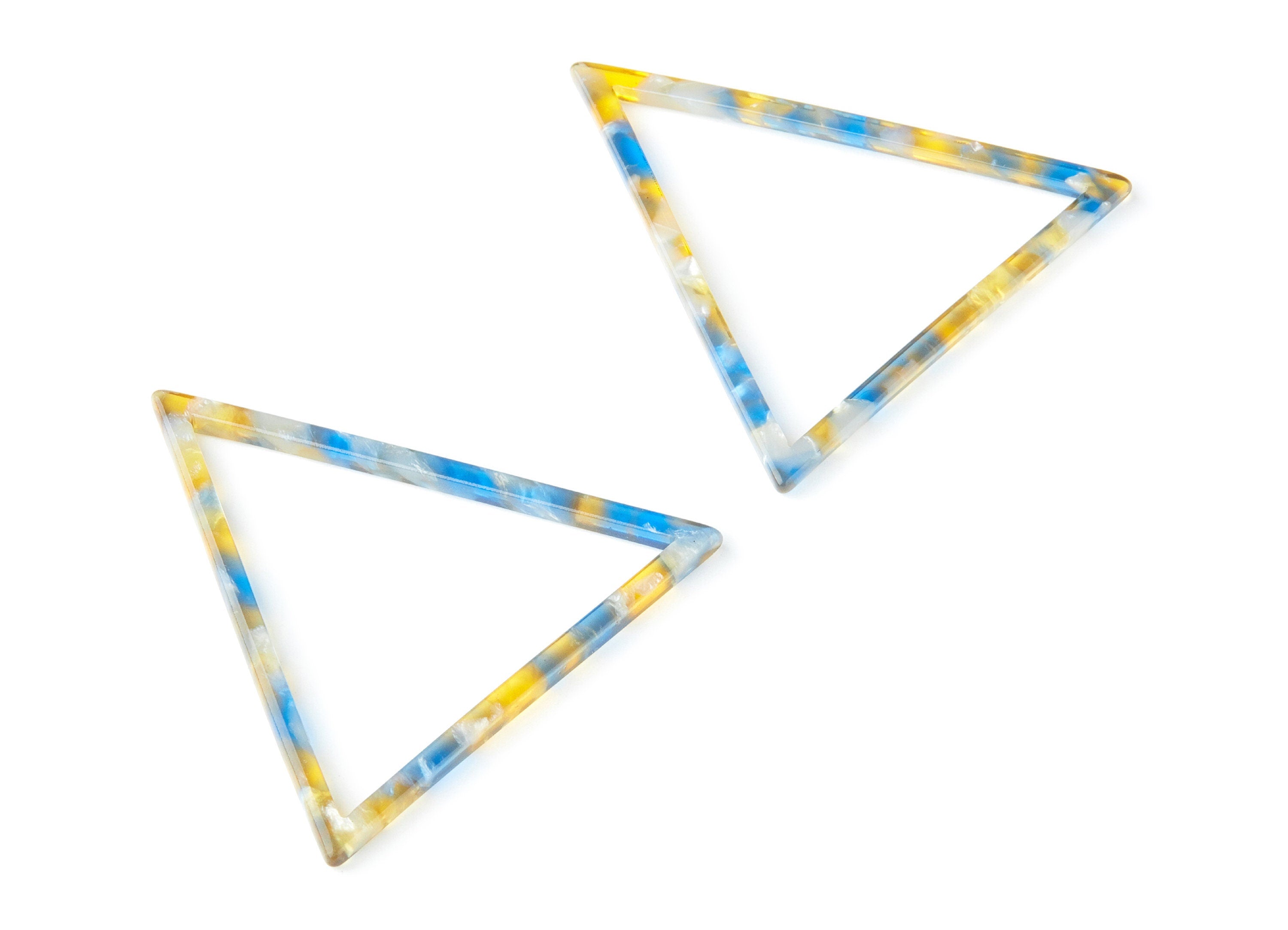Acetate Triangle Earring Charms - Triangle Pendant - Earring Findings - Jewelry Supplies - Color Code: A40 - 57.7x51.4x2.7mm - AC1374V - DOMEDBAZAAR