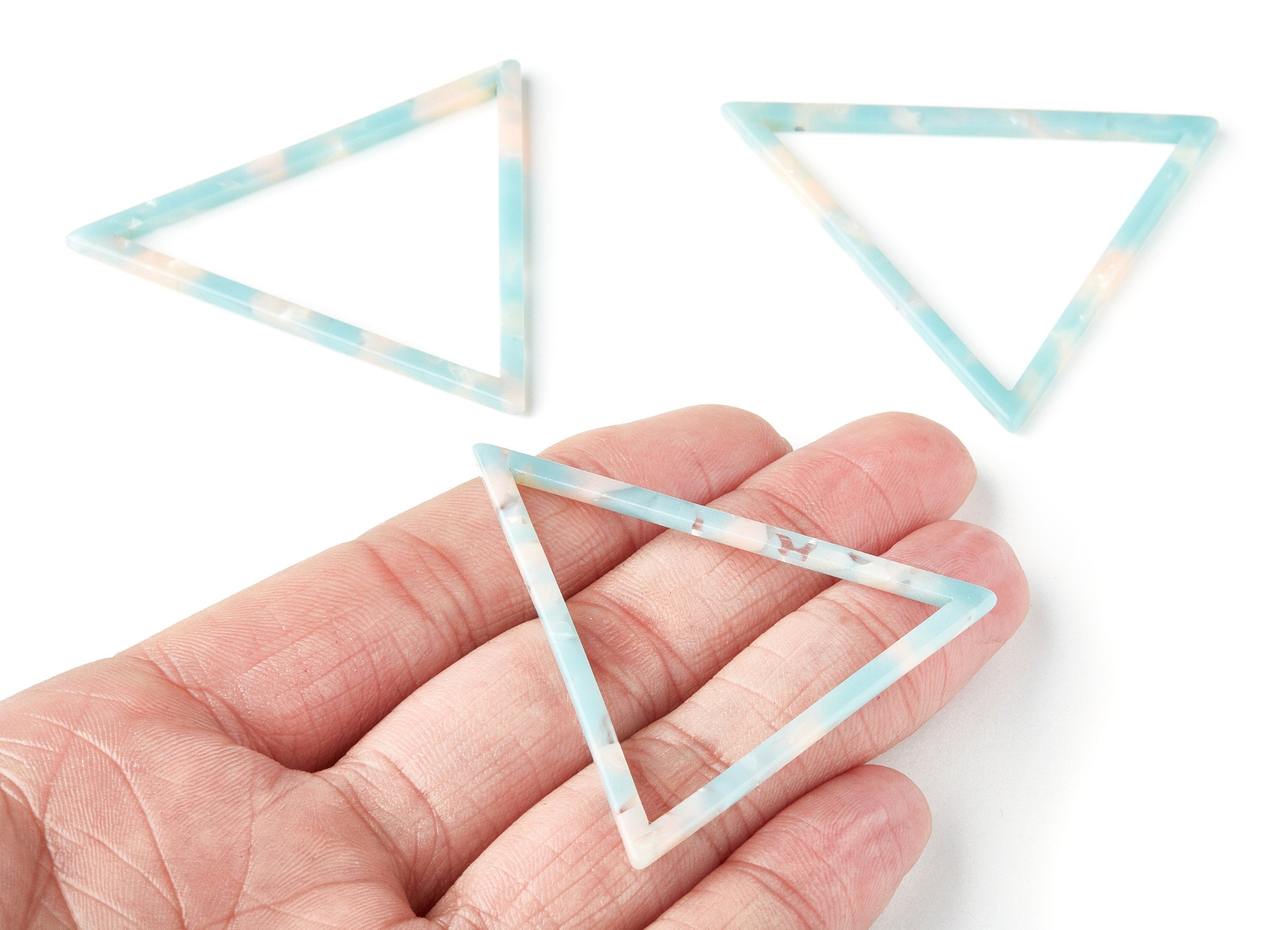 Acetate Triangle Earring Charms - Triangle Pendant - Earring Findings - Jewelry Supplies - Color Code: A36 - 57.7x51.4x2.7mm - AC1374Y - DOMEDBAZAAR