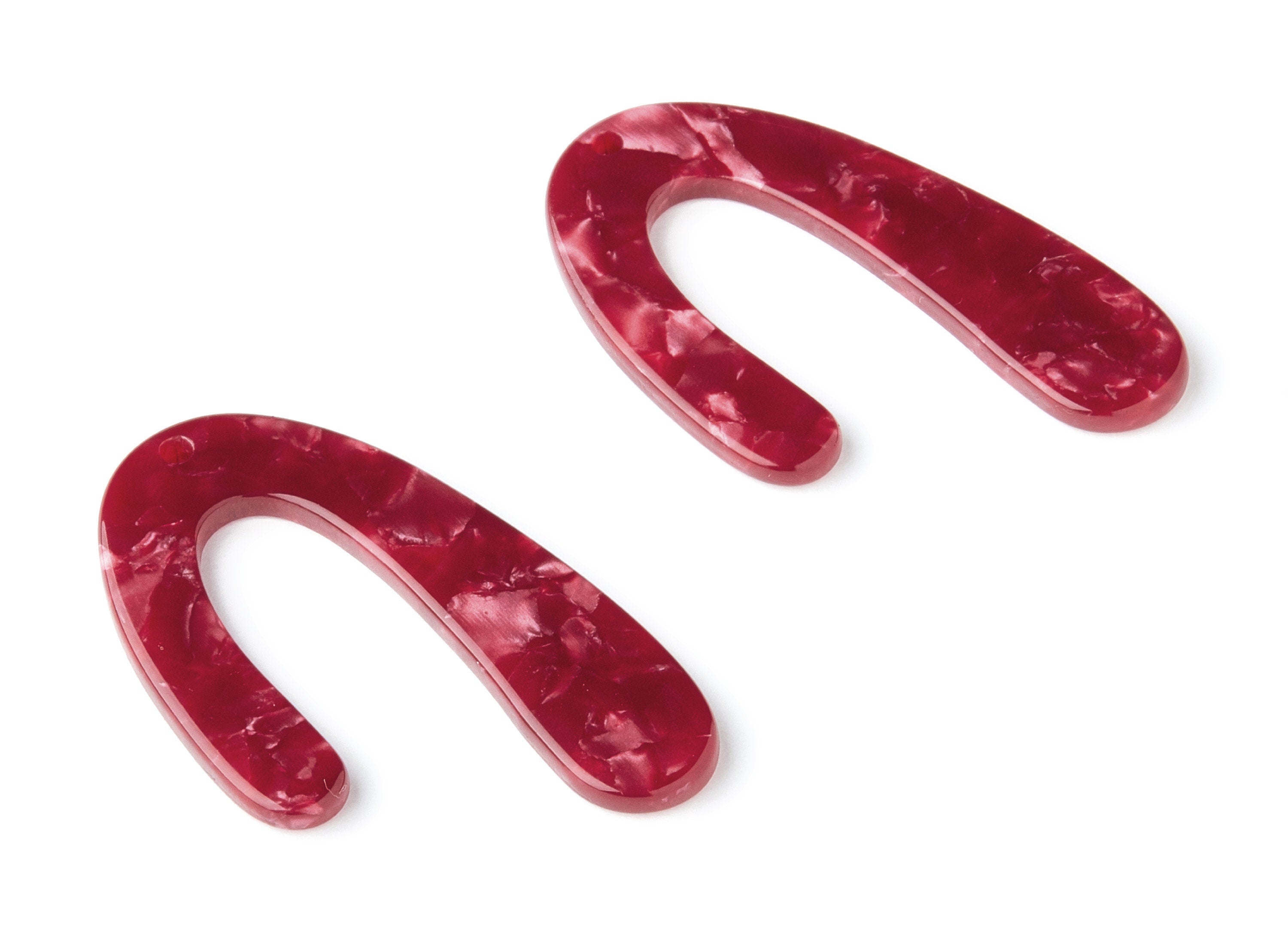 Acetate U Earring Charms - U Shaped Pendant - 1 Holes - Earring Findings - Jewelry Supplies - Color Code: A47 - 44.5x27x2.68mm - AC1363D - DOMEDBAZAAR