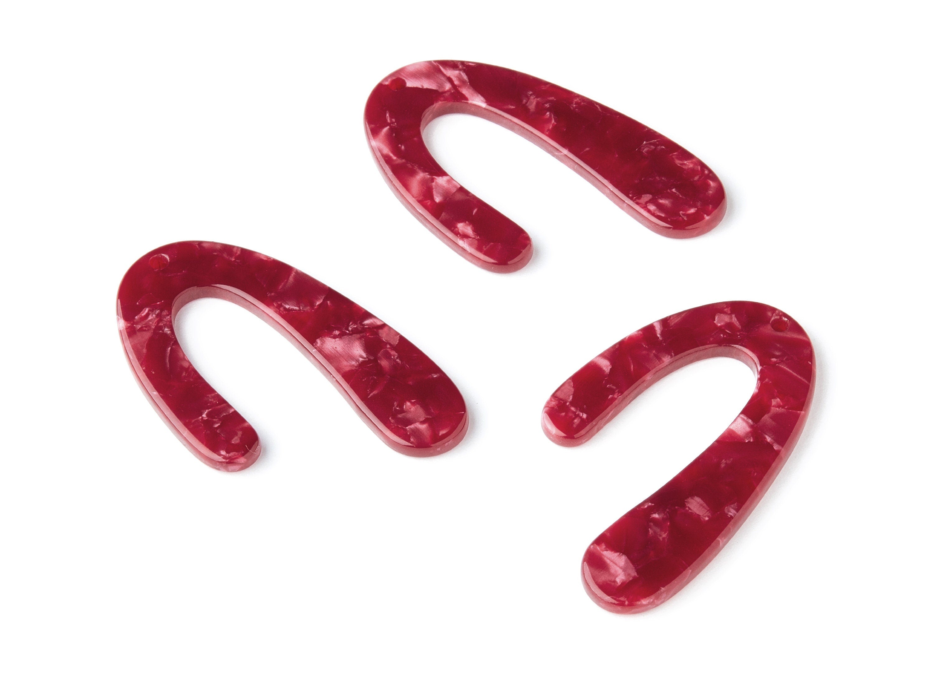 Acetate U Earring Charms - U Shaped Pendant - 1 Holes - Earring Findings - Jewelry Supplies - Color Code: A47 - 44.5x27x2.68mm - AC1363D - DOMEDBAZAAR