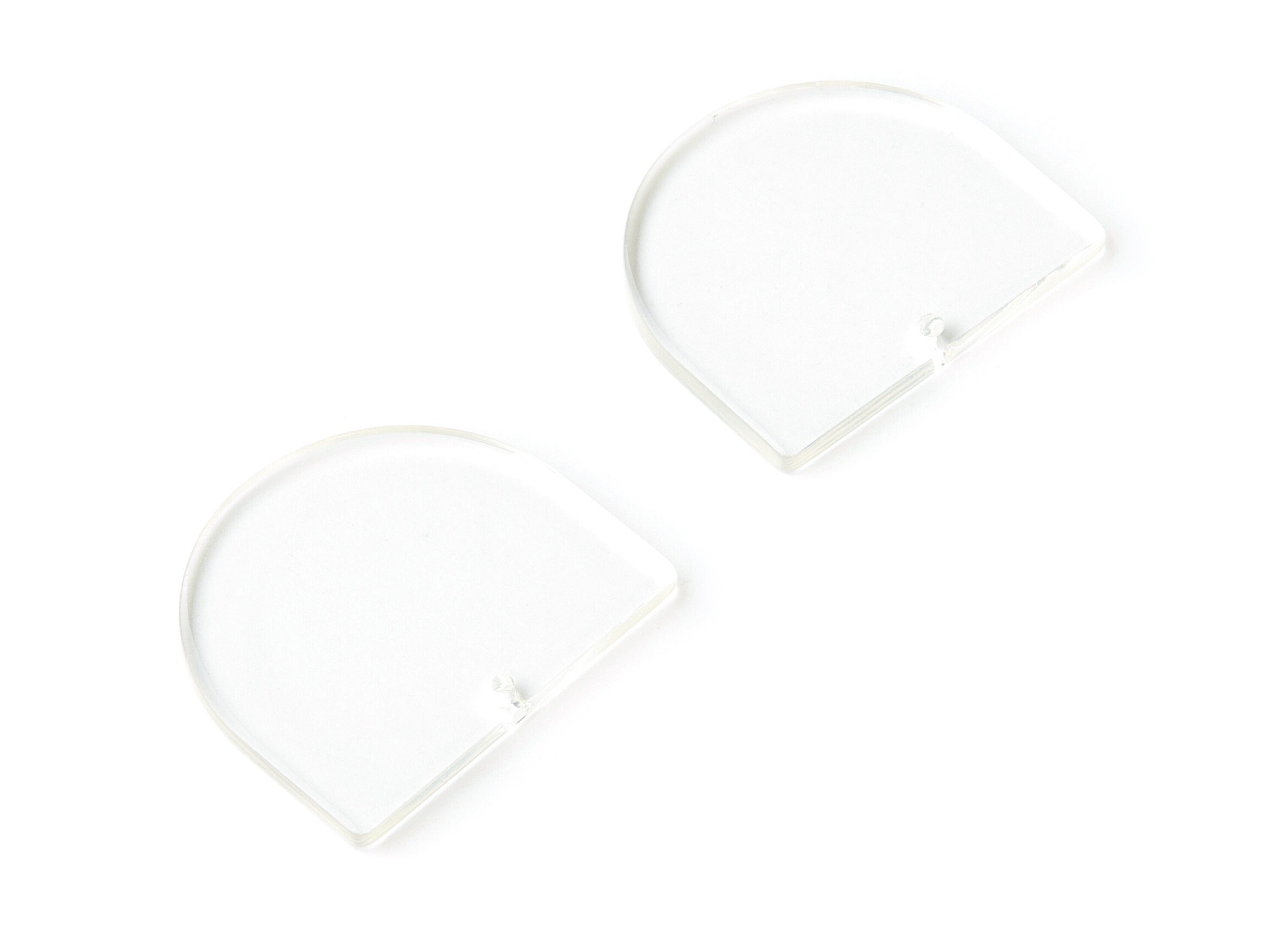 Acrylic D Earring Charms - D Shaped Pendant - Earring Findings - Jewelry Supplies - Color Code: A63 - 33.43x29.25x2.7mm - AC1094V1 - DOMEDBAZAAR