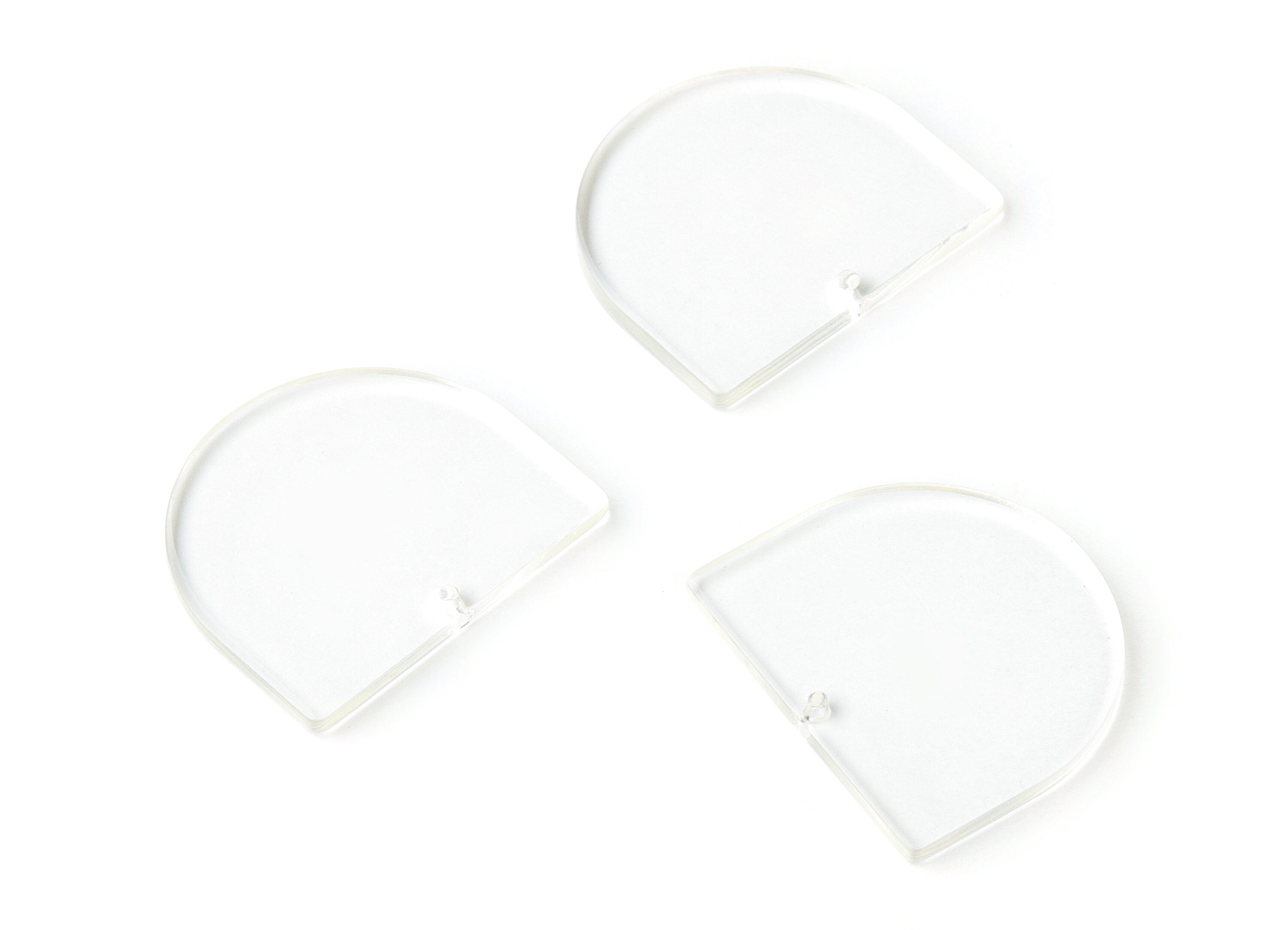 Acrylic D Earring Charms - D Shaped Pendant - Earring Findings - Jewelry Supplies - Color Code: A63 - 33.43x29.25x2.7mm - AC1094V1 - DOMEDBAZAAR