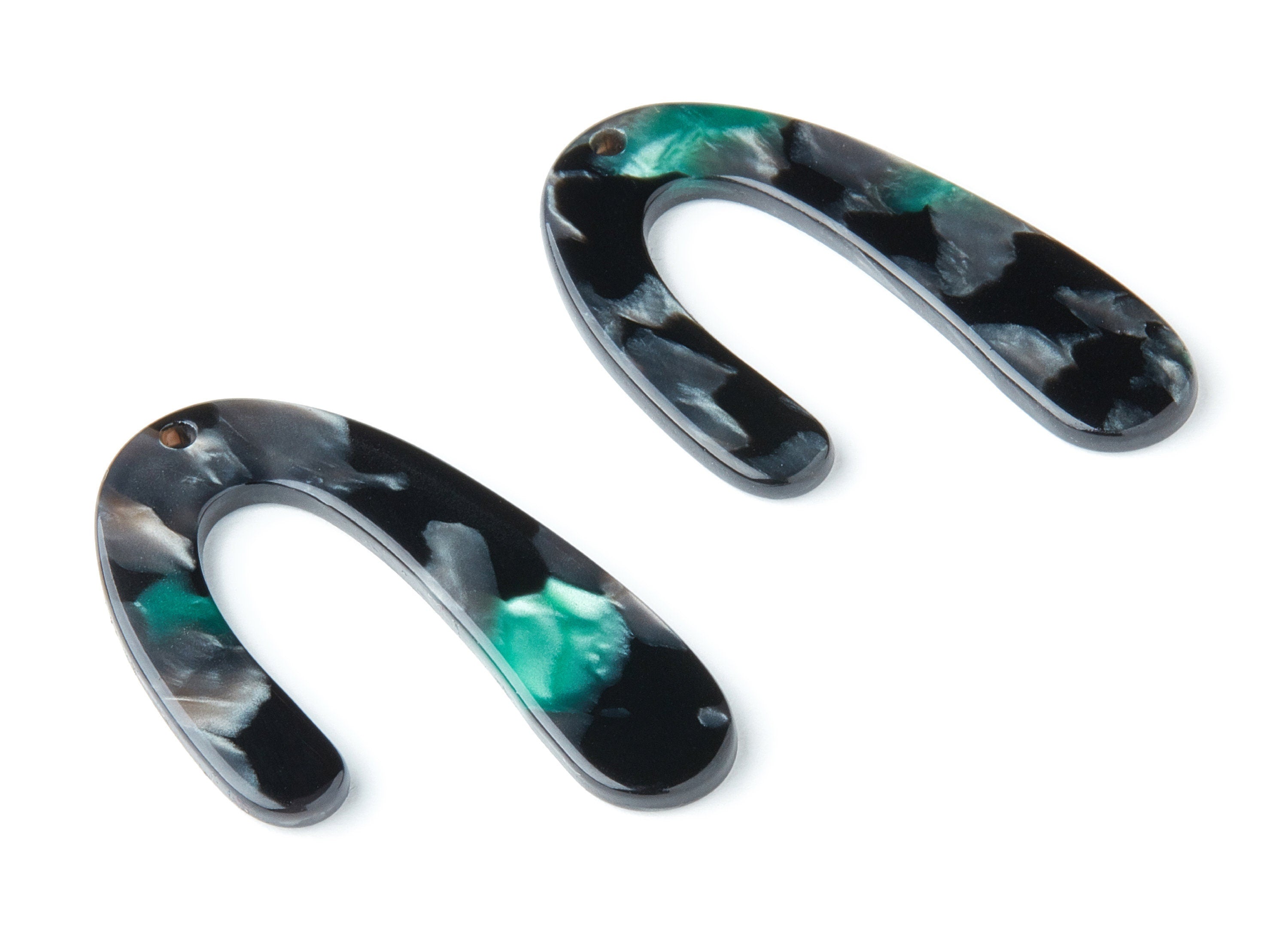 Acetate U Earring Charms - U Shaped Pendant - Earring Findings - Jewelry Supplies - Color Code: A49 - 44.5x27x2.68mm - AC1363H - DOMEDBAZAAR