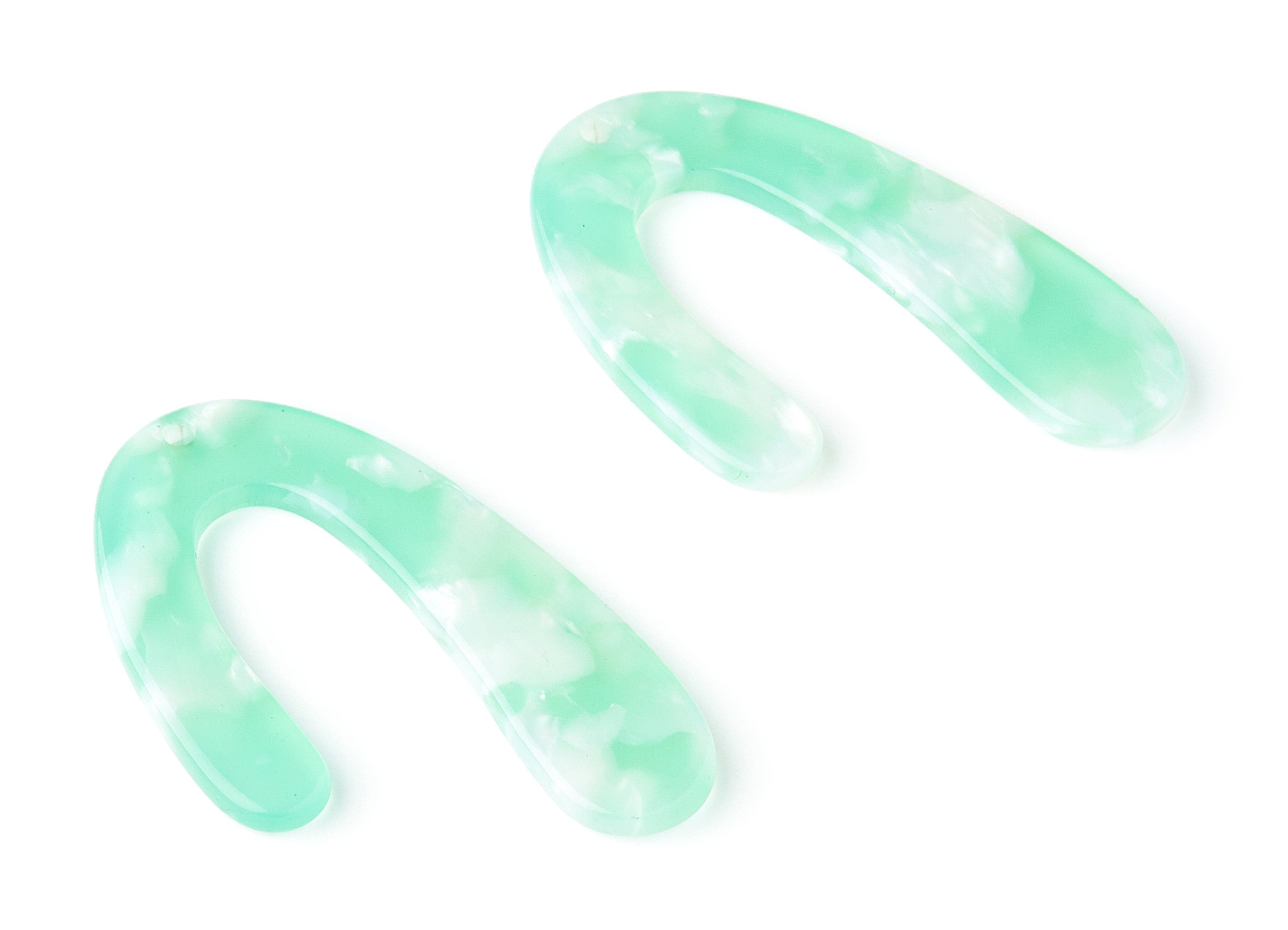 Acetate U Earring Charms - U Pendant - Earring Findings - Jewelry Supplies - Color Code: A35 - 44.5x27x2.68mm - AC1363J - DOMEDBAZAAR