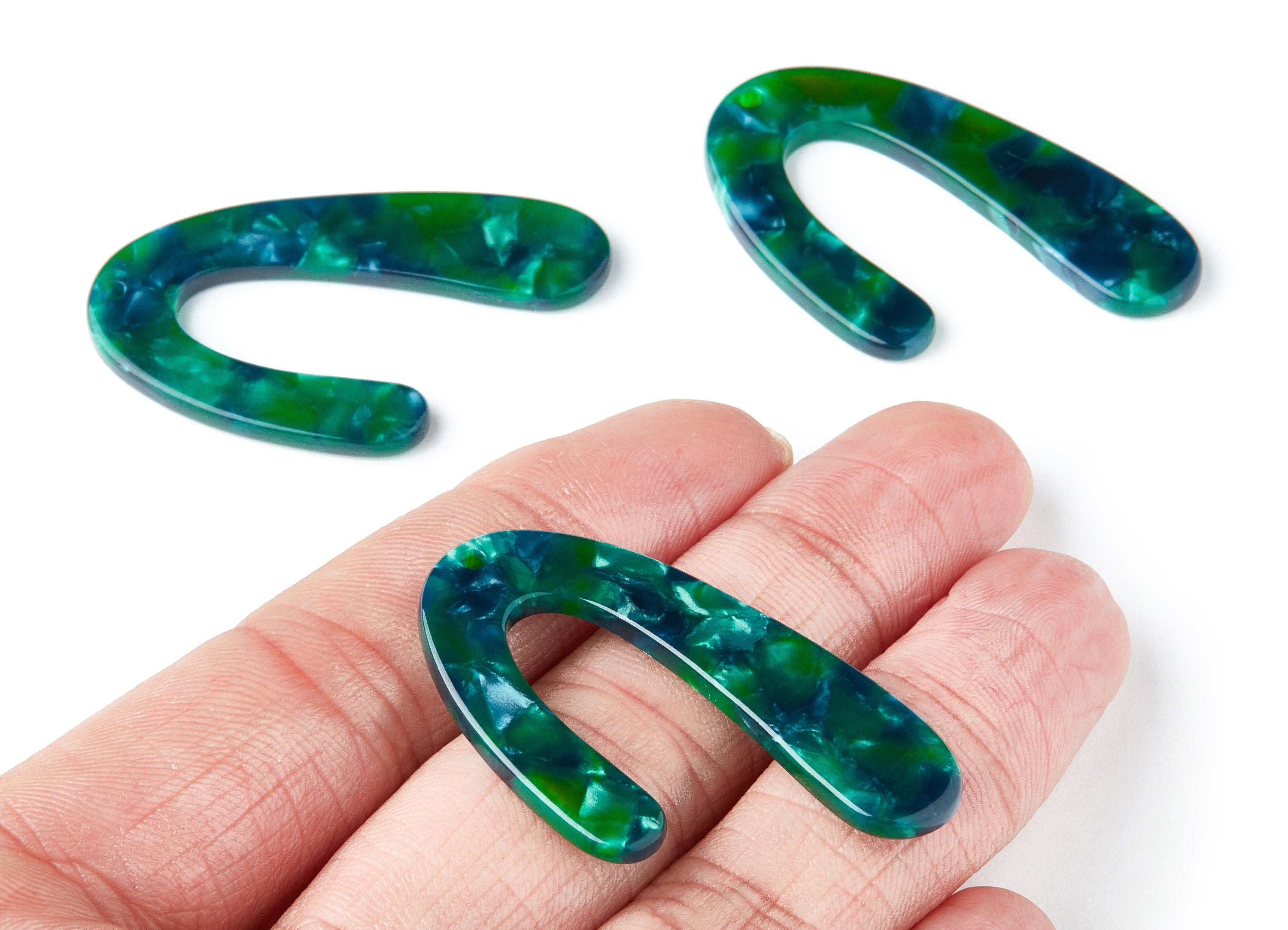 Acetate U Earring Charms - U Shaped Pendant - Earring Findings - Jewelry Supplies - Color Code: A13 - 44.5x27x2.68mm - AC1363L - DOMEDBAZAAR