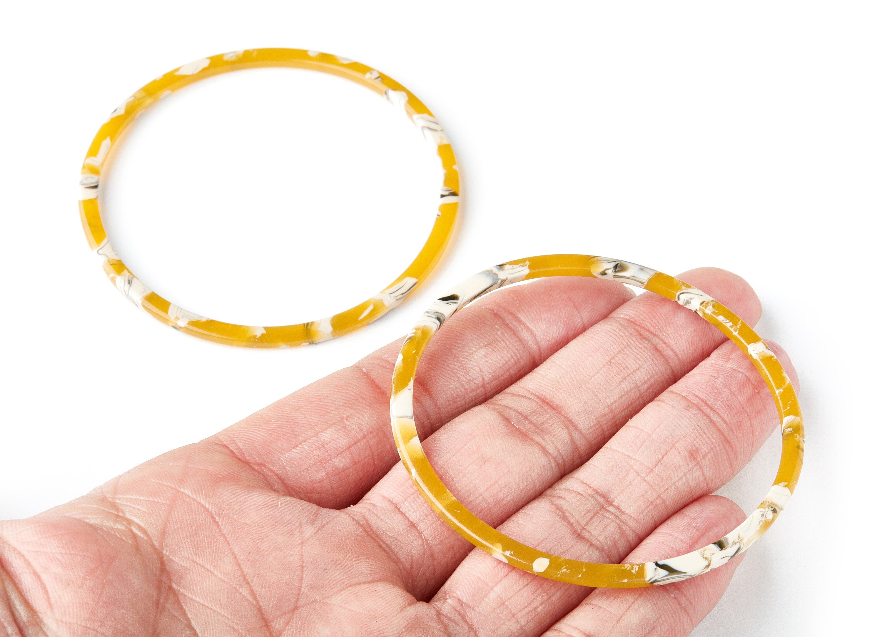 Acetate Acrylic Earring Charms - Tortoise Shell Earrings - Circle Shaped Pendant - Color Code: A14 - 65x65x2.27mm - AC1164R - DOMEDBAZAAR