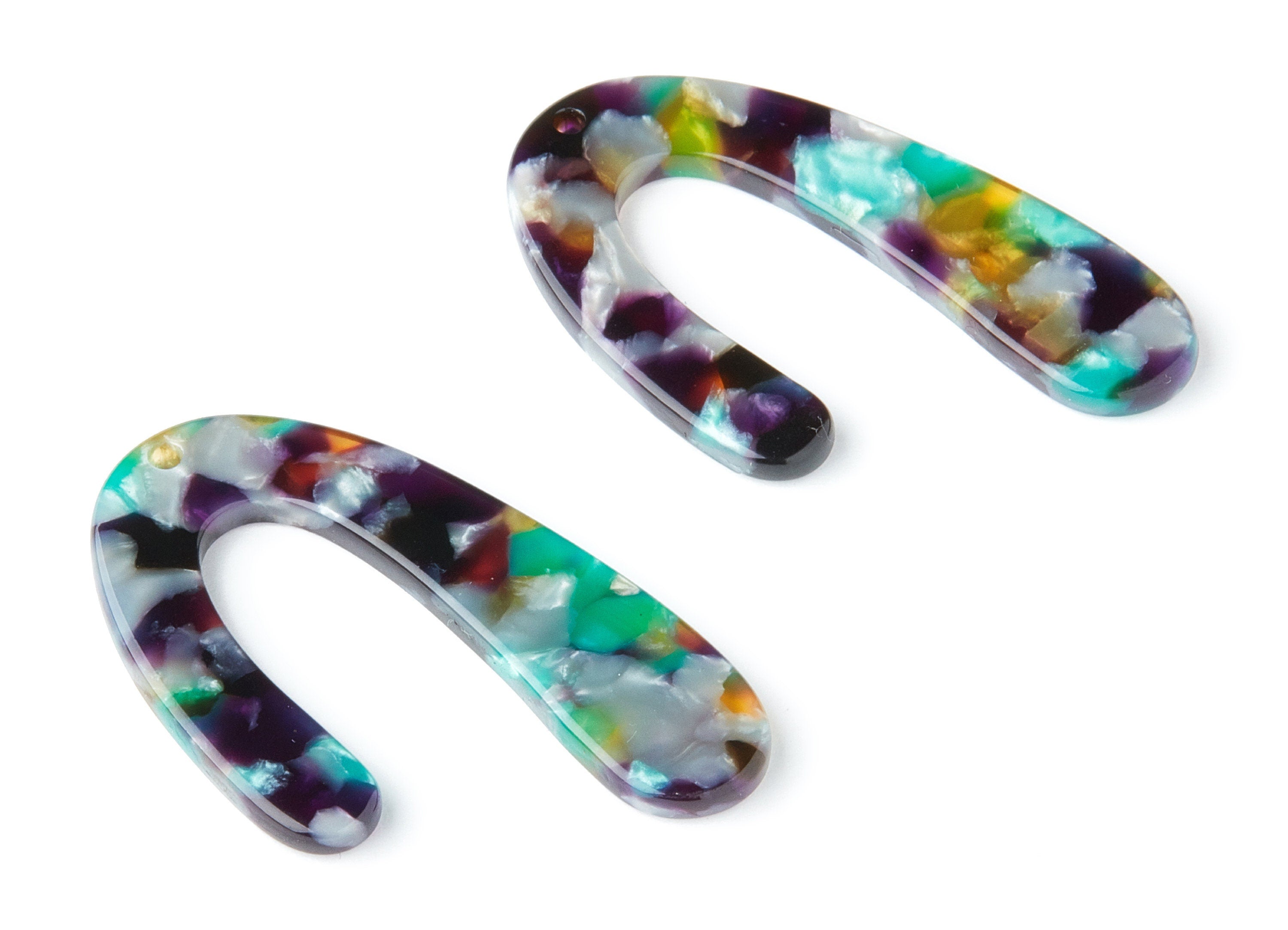 Acetate U Earring Charm - U Shaped Pendant - Earring Findings - Jewellery Supplies - Color Code:A50 - 44.5x27x2.68mm - AC1363U - DOMEDBAZAAR