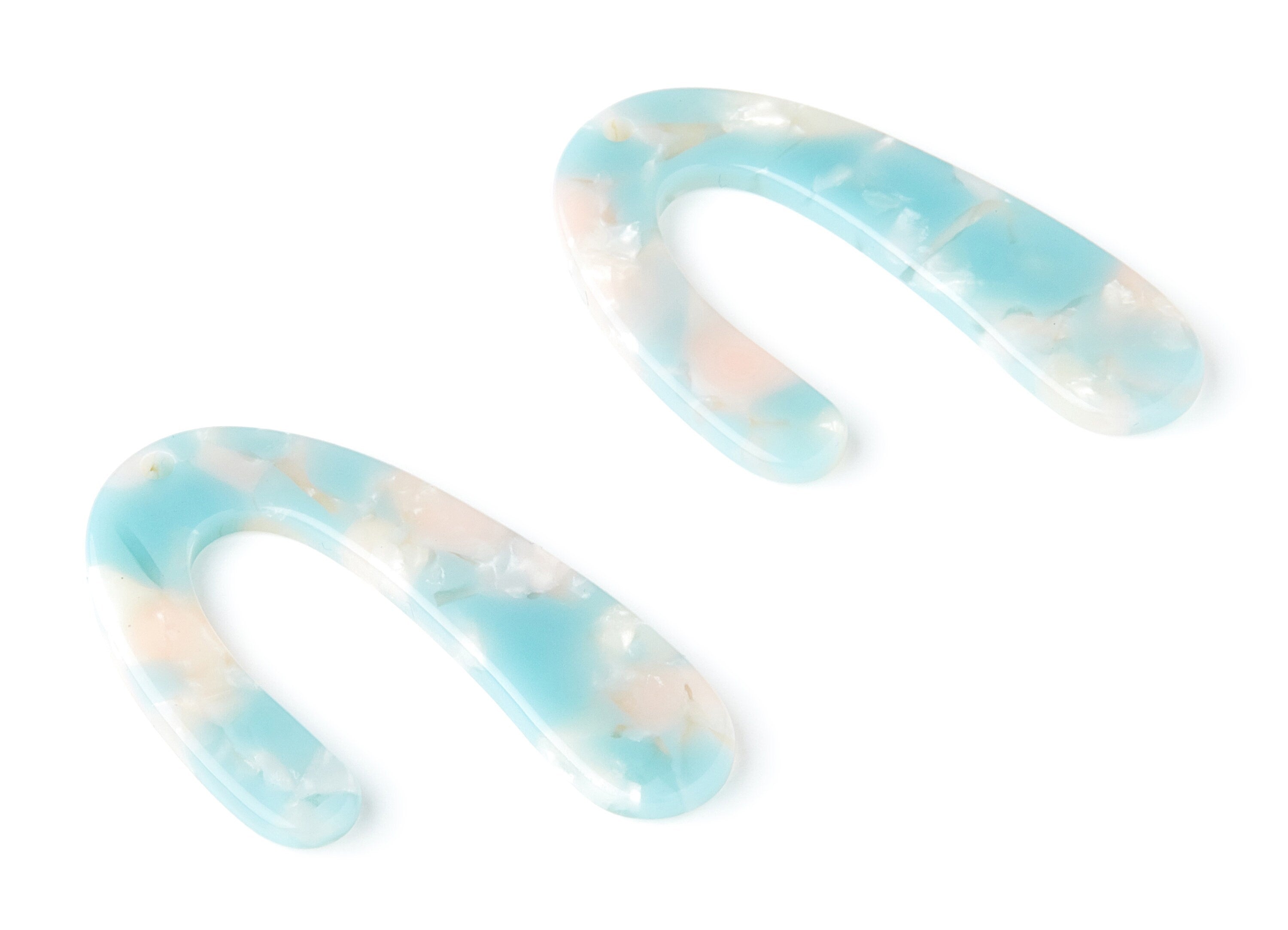 Acetate U Acrylic Earring Charm - Acrylic U Pendant - Earring Findings - Jewelry Supplies - Color Code:A36 - 44.5x27x2.68mm - AC1363V - DOMEDBAZAAR