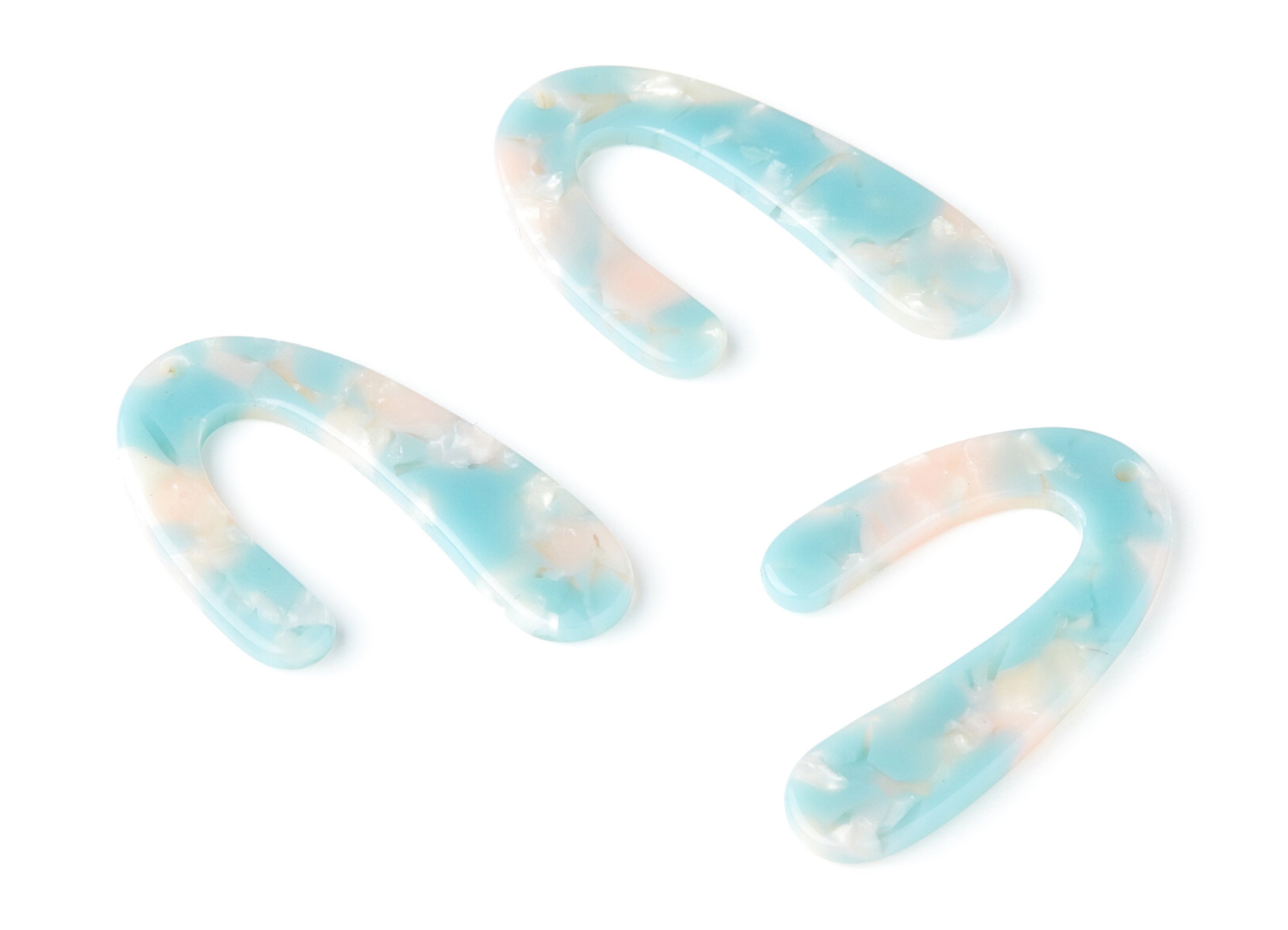 Acetate U Acrylic Earring Charm - Acrylic U Pendant - Earring Findings - Jewelry Supplies - Color Code:A36 - 44.5x27x2.68mm - AC1363V - DOMEDBAZAAR