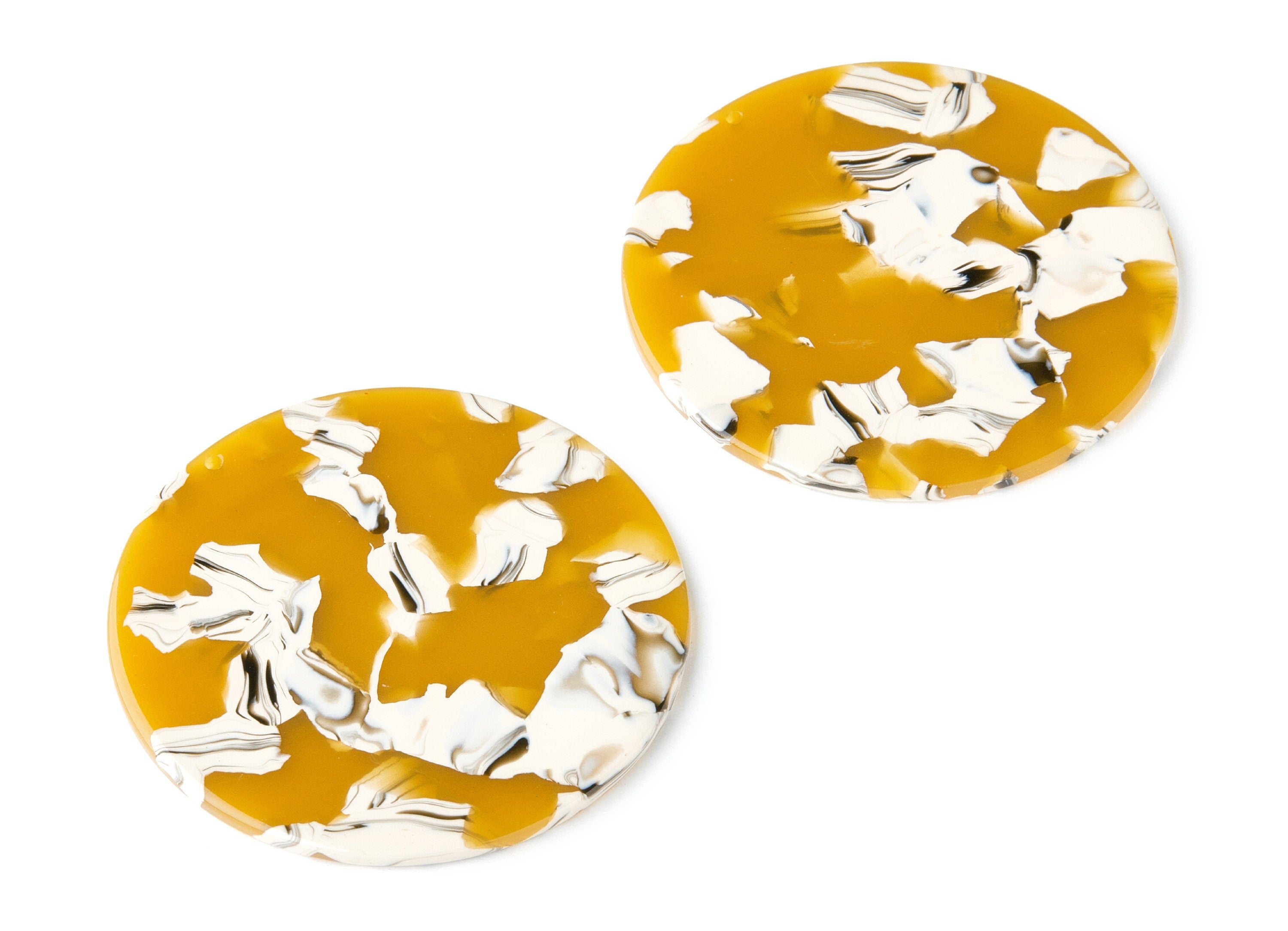 Acetate Round Earring Charms - Circle Shaped Pendant - Earring Findings - Jewelry Supplies - Color Code: A14 - 52.66x52.66x2.63mm - AC1394A - DOMEDBAZAAR