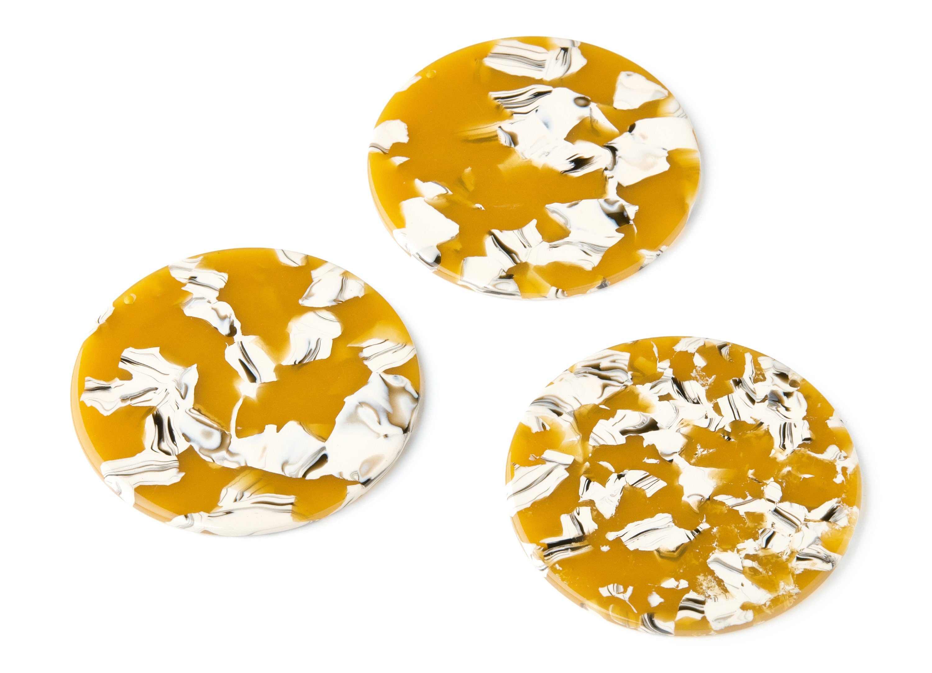 Acetate Round Earring Charms - Circle Shaped Pendant - Earring Findings - Jewelry Supplies - Color Code: A14 - 52.66x52.66x2.63mm - AC1394A - DOMEDBAZAAR