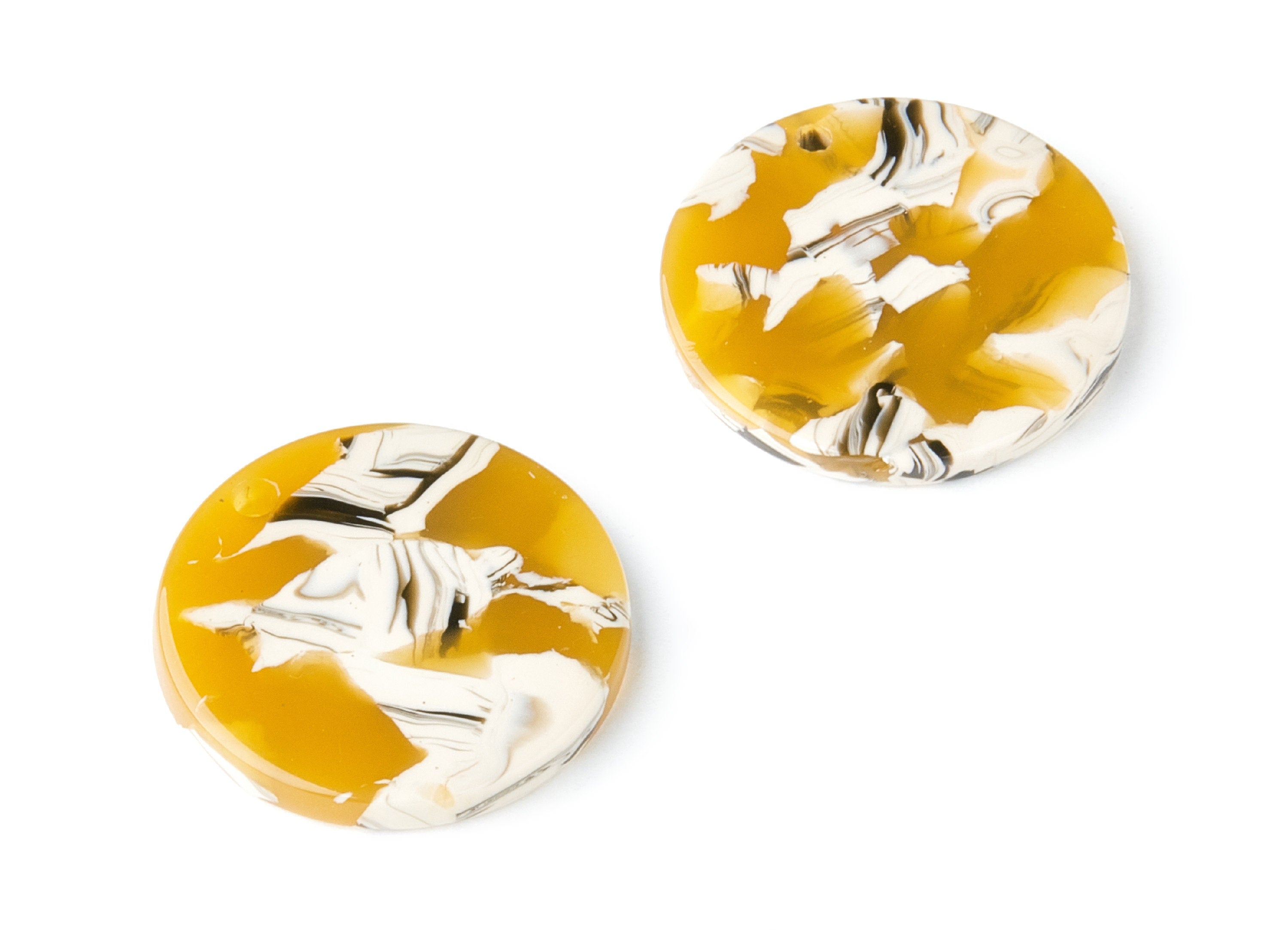 Acetate Round Earring Charms - Circle Shaped Pendant - Earring Findings - Jewelry Supplies - Color Code: A14 - 22.6x22.6x2.64mm - AC1585-A14 - DOMEDBAZAAR