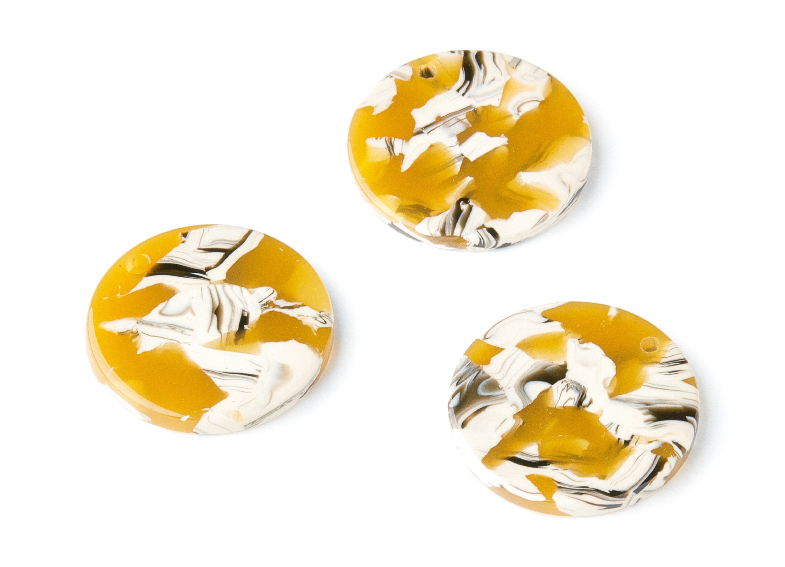 Acetate Round Earring Charms - Circle Shaped Pendant - Earring Findings - Jewelry Supplies - Color Code: A14 - 22.6x22.6x2.64mm - AC1585-A14 - DOMEDBAZAAR