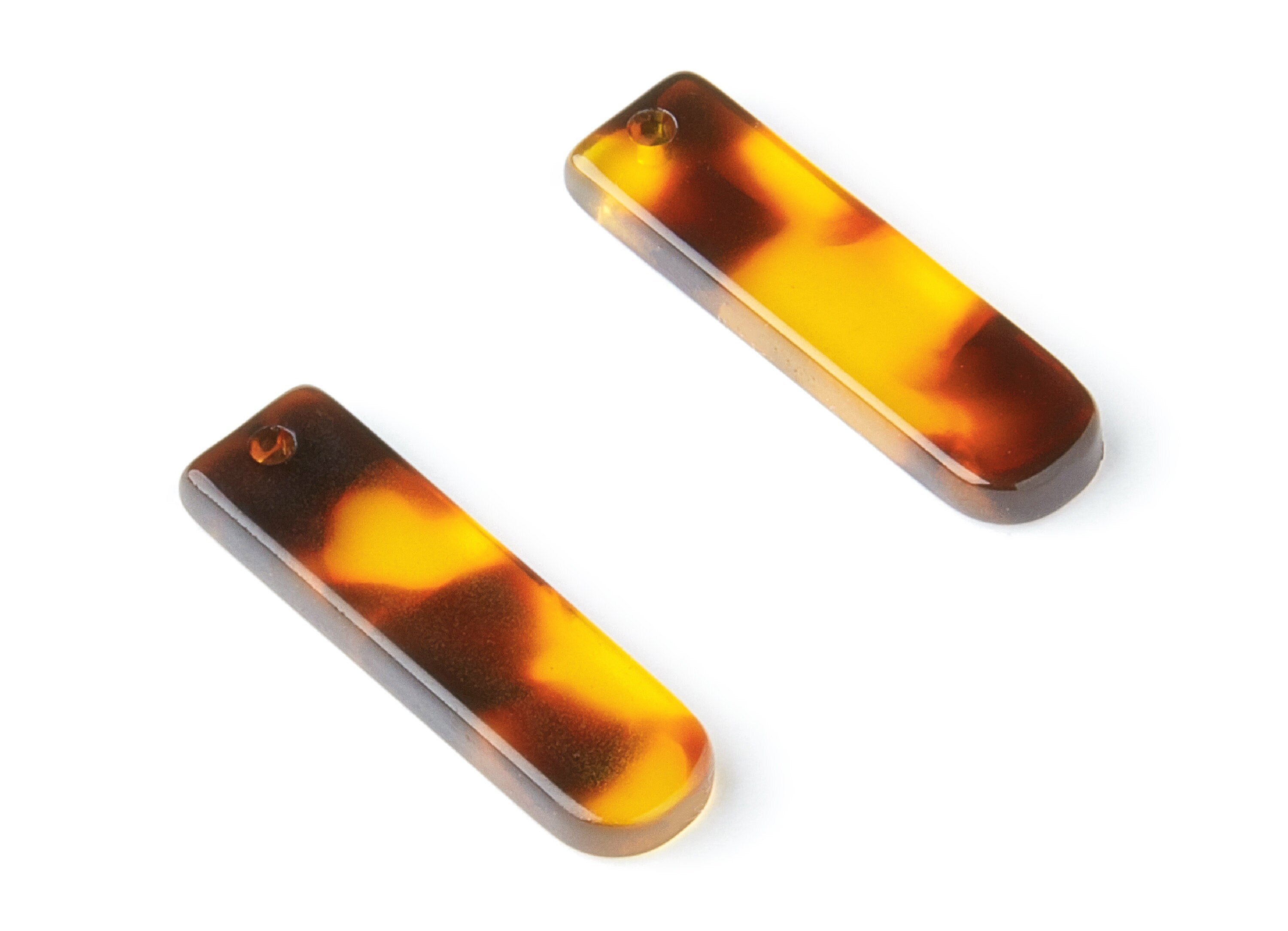 Acetate Acrylic Earring Charm - Tortoise Shell Earrings - Bar Shaped Pendant - 1 Hole - Color Code:A05 - 23.65x6.74x2.6mm - AC1354H - DOMEDBAZAAR
