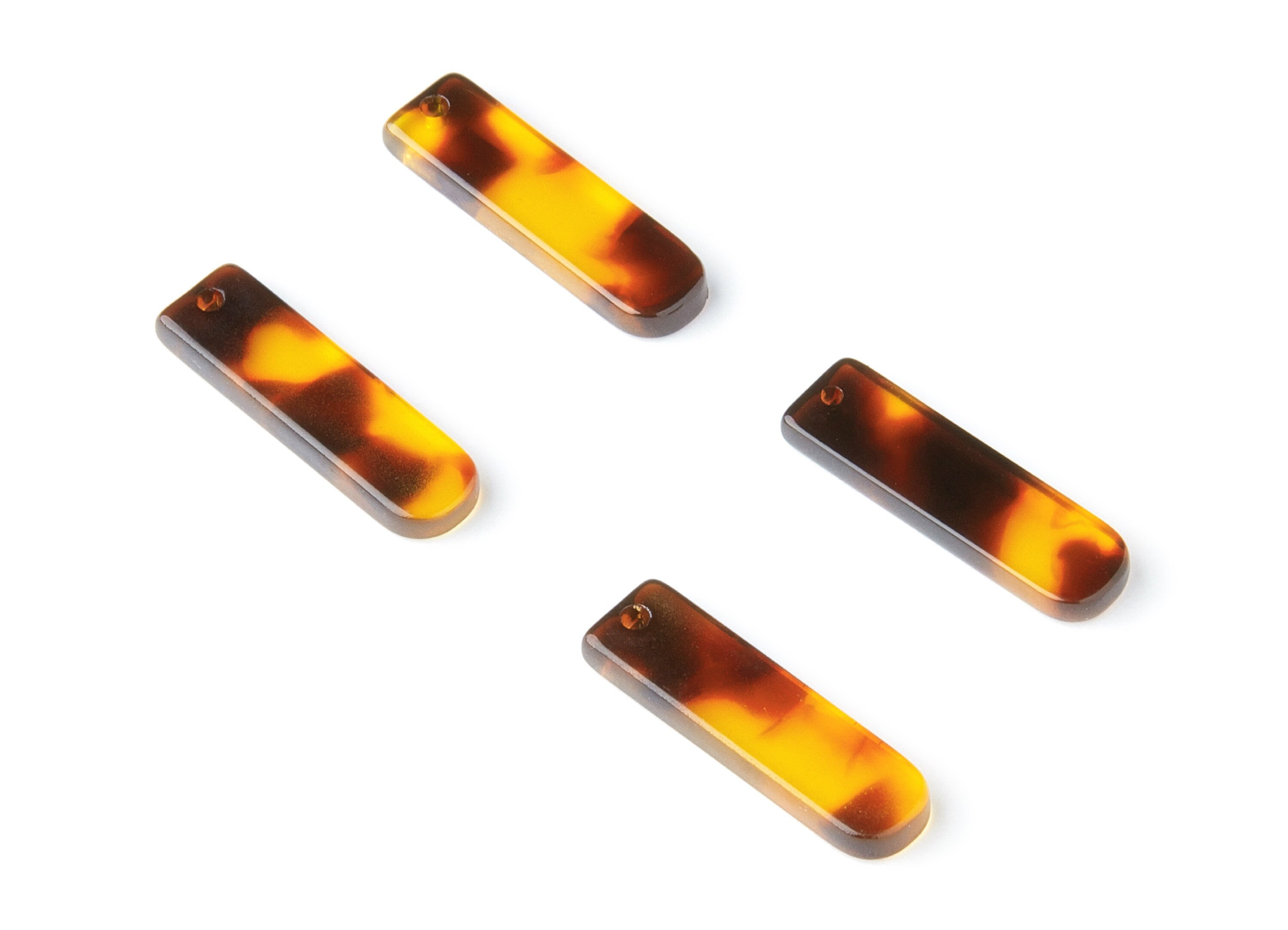 Acetate Acrylic Earring Charm - Tortoise Shell Earrings - Bar Shaped Pendant - 1 Hole - Color Code:A05 - 23.65x6.74x2.6mm - AC1354H - DOMEDBAZAAR