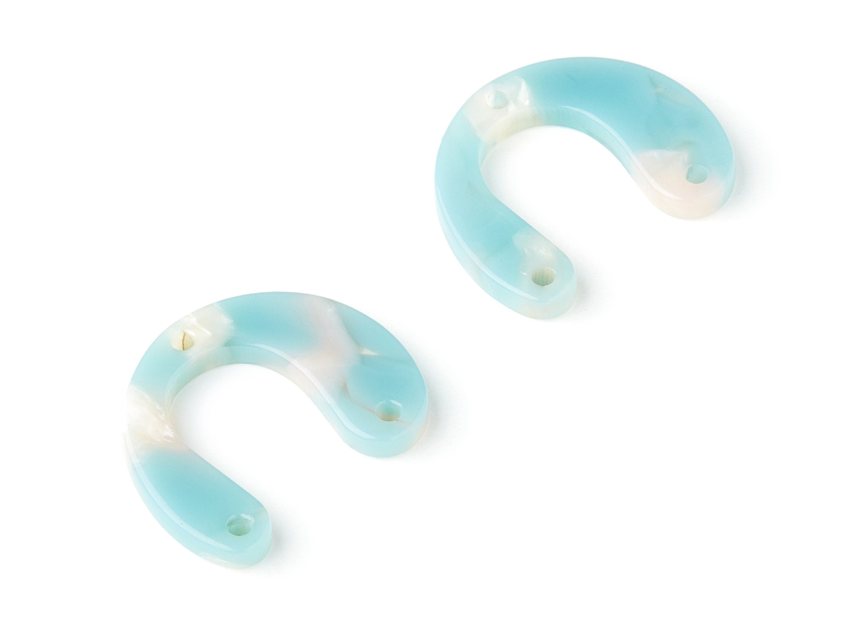 Acetate U Earring Charms - U Shaped Pendant - 3 Holes - Earring Findings - Jewelry Supplies - Color Code: A36 - 24.2x20.8x2.84mm - AC1379D - DOMEDBAZAAR